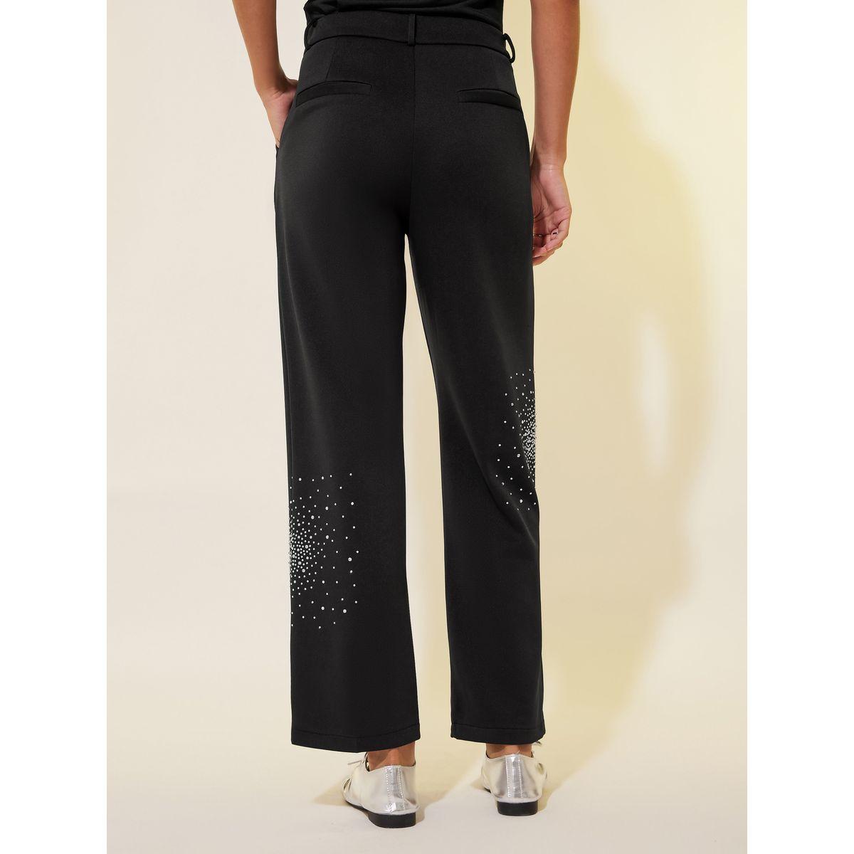 بنطال بأرجل واسعة وكسرات منمق بحجر الراين-women-clothing-bottoms-trousers-image-4