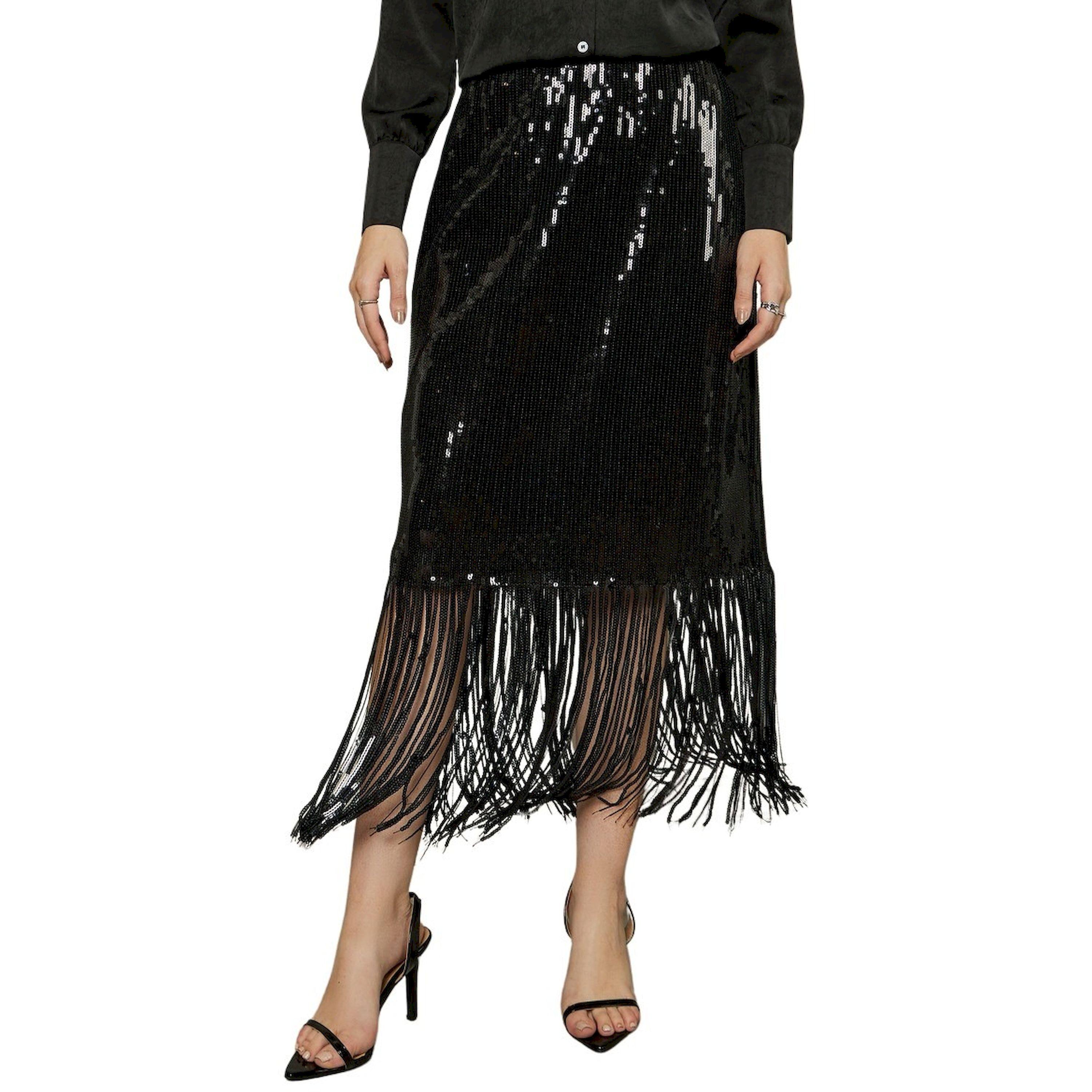 Styli Black Sequined A-Line Evening Midi Skirt-women-clothing-bottoms-skirts-image-2