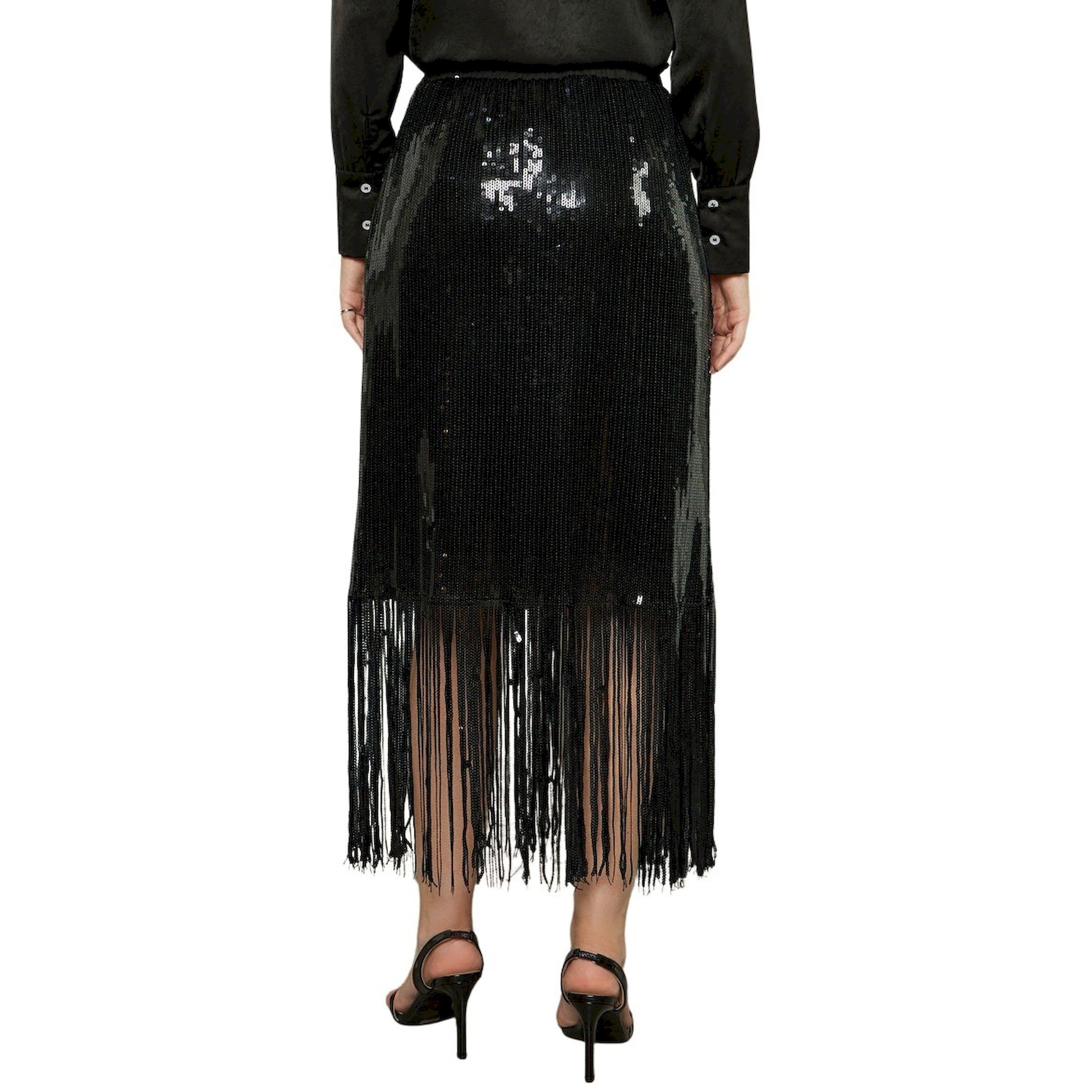 ستايلي - تنورة سهرة متوسطة الطول بتصميم A ومزينة بالترتر - أسود-women-clothing-bottoms-skirts-image-4