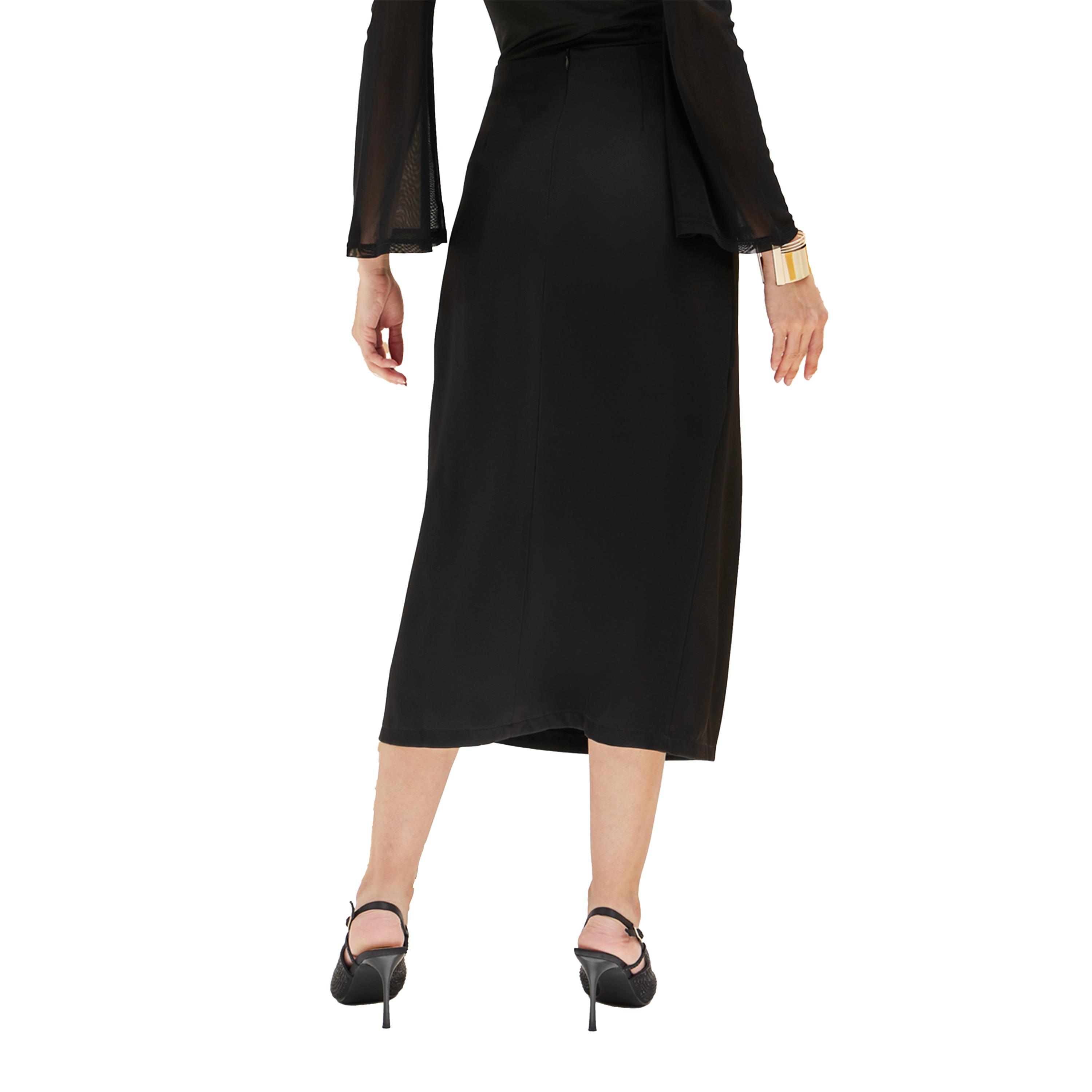 Styli Solid Knot Detail A-Line Midi Skirt-women-clothing-skirts-image-5