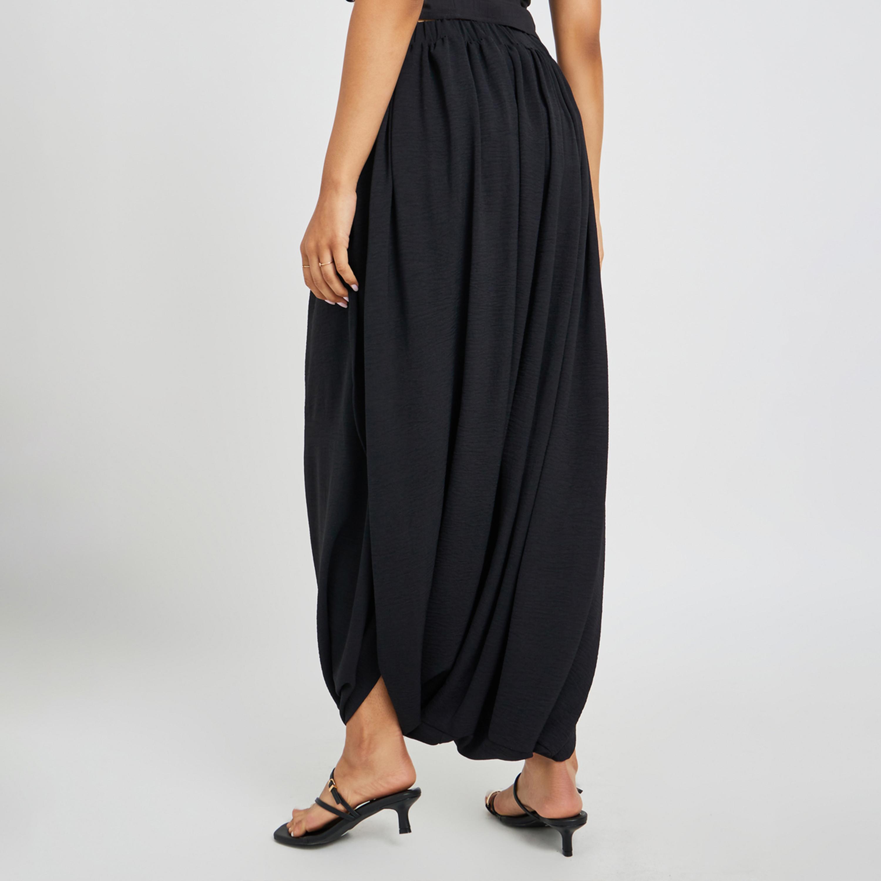 Styli Solid Elasticated Waistband Harem Pants-women-clothing-bottoms-trousers-image-4
