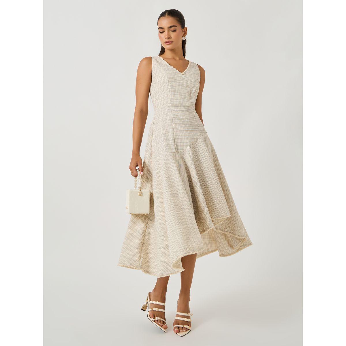 Styli Tweed Sleeveless A-Line Midi Dress-women-clothing-dresses-image-2