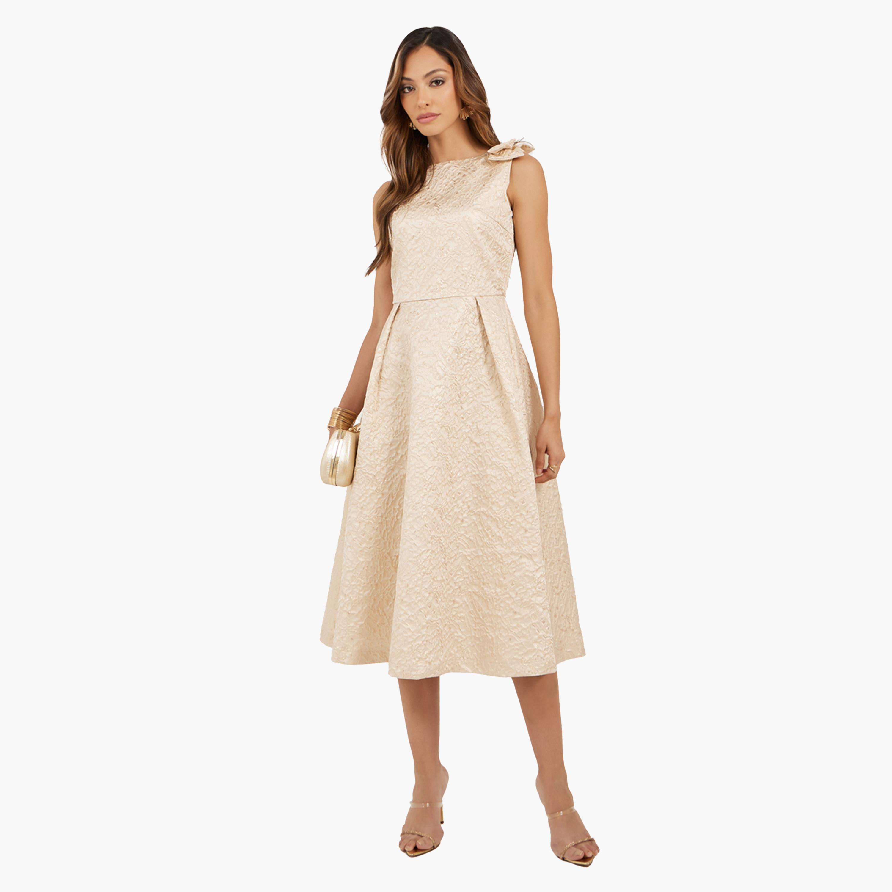 ستايلي - فستان ميدي بدون أكمام بقصّة A بتصميم ذاتي-women-clothing-dresses-image-1