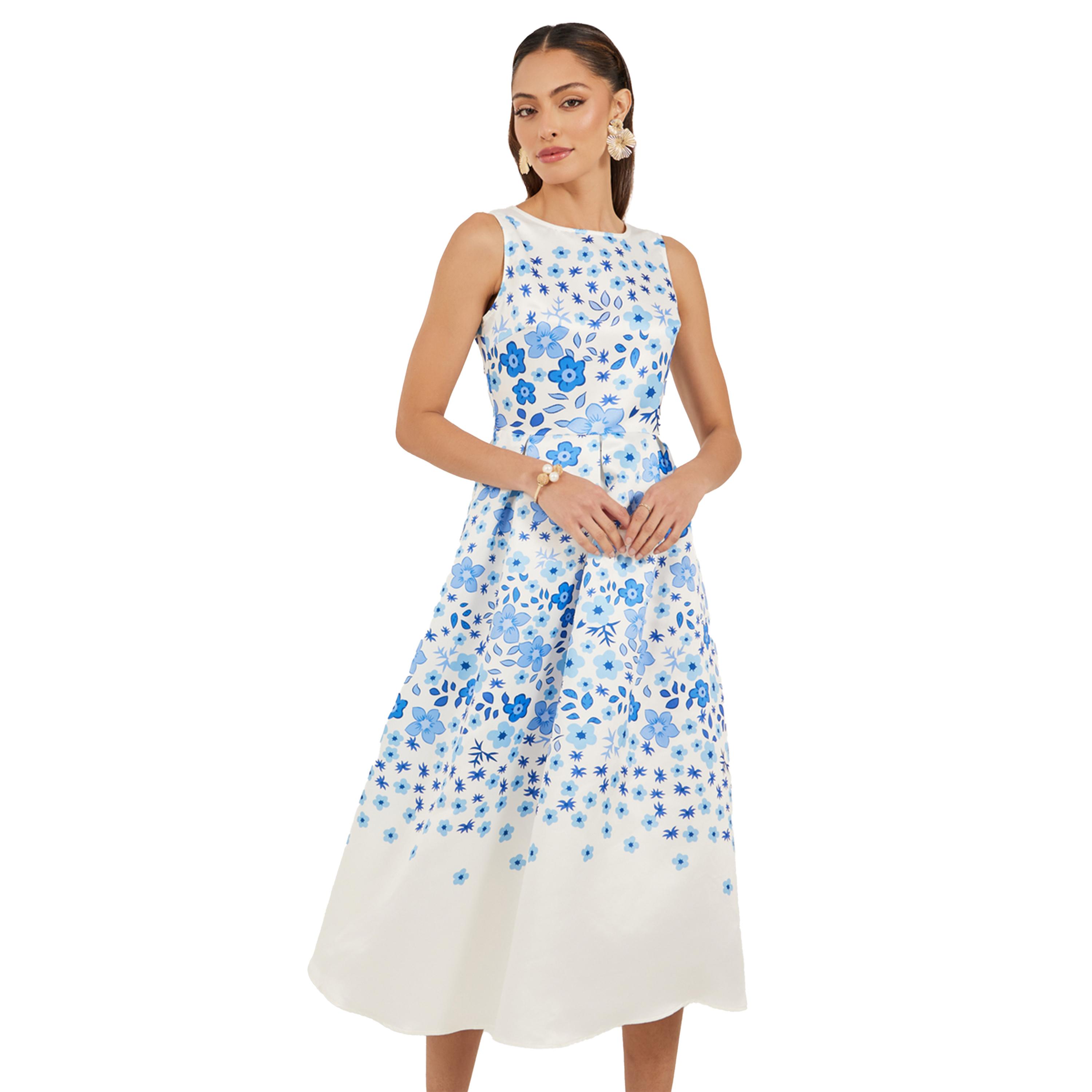 Styli Floral Print Sleeveless Pleated A-Line Midi Dress-women-clothing-dresses-image-3