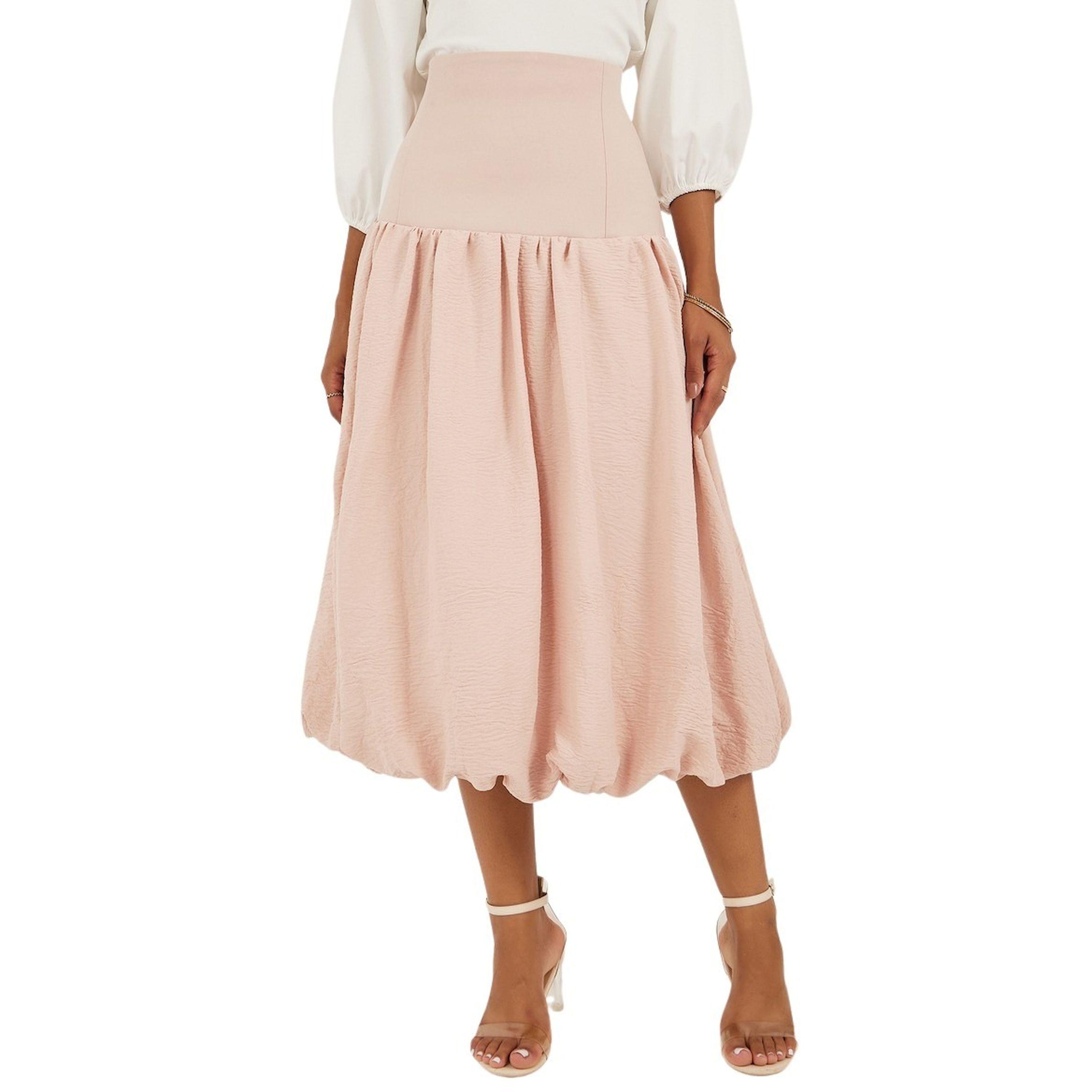 ستايلي - تنورة متوسطة الطول بقصة A وحافة منفوخة وخصر مرتفع-women-clothing-bottoms-skirts-image-2