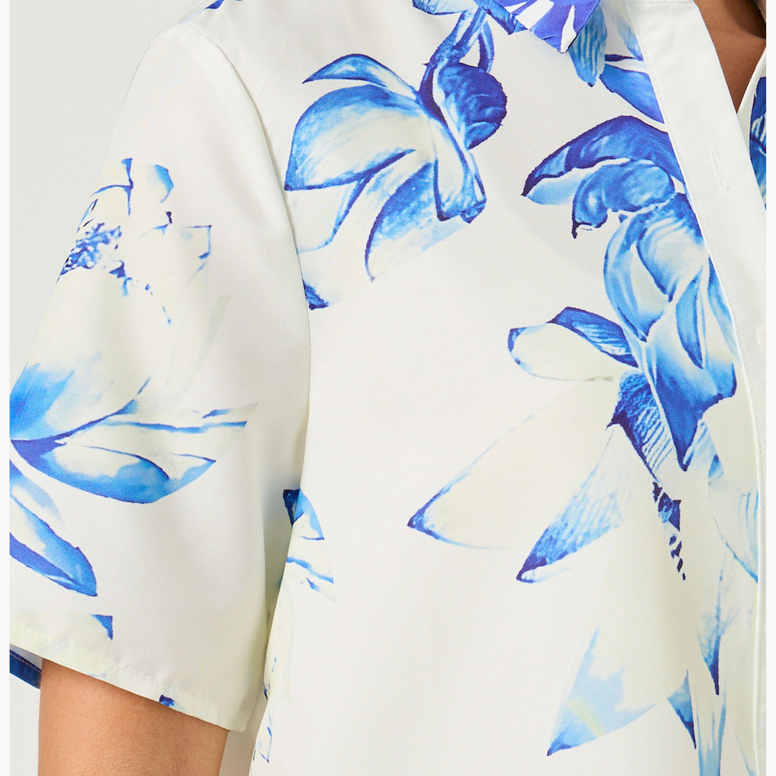 Styli Floral Placement Print Short Sleeve Regular Fit Shirt-women-clothing-shirtsandblouses-shirts-image-4