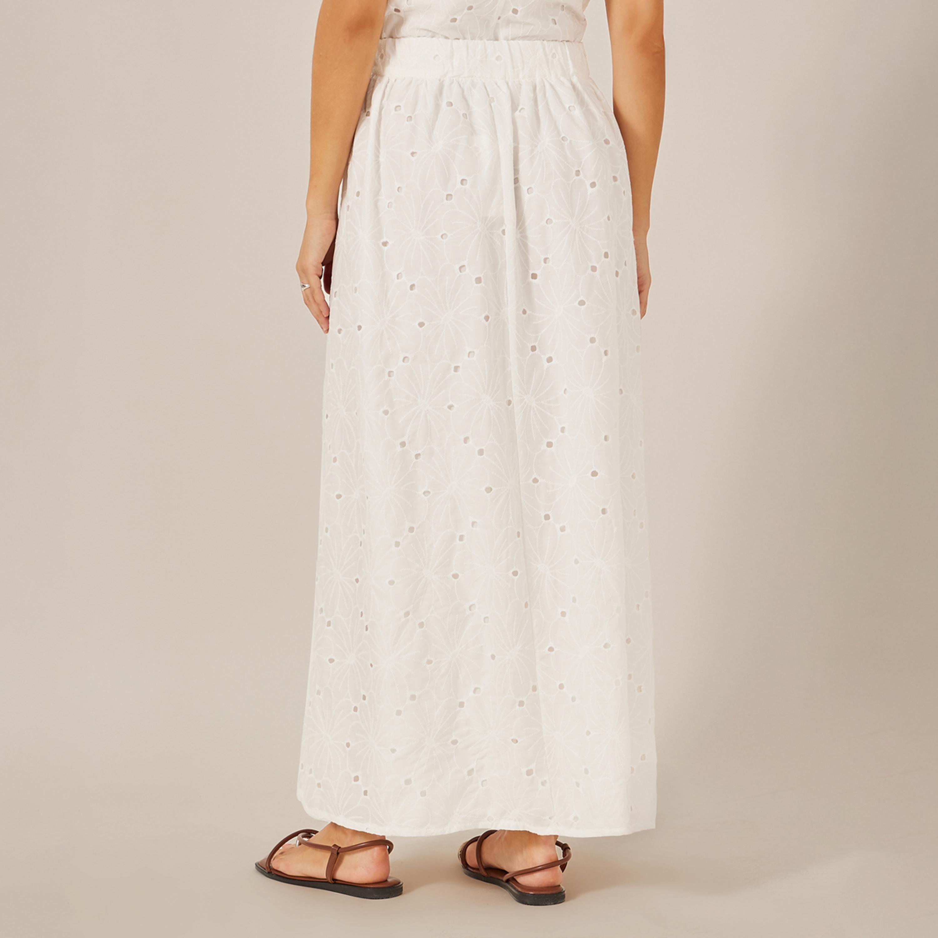 Styli Schiffli A-Line Maxi Skirt with Slit Detail-women-clothing-bottoms-skirts-image-4