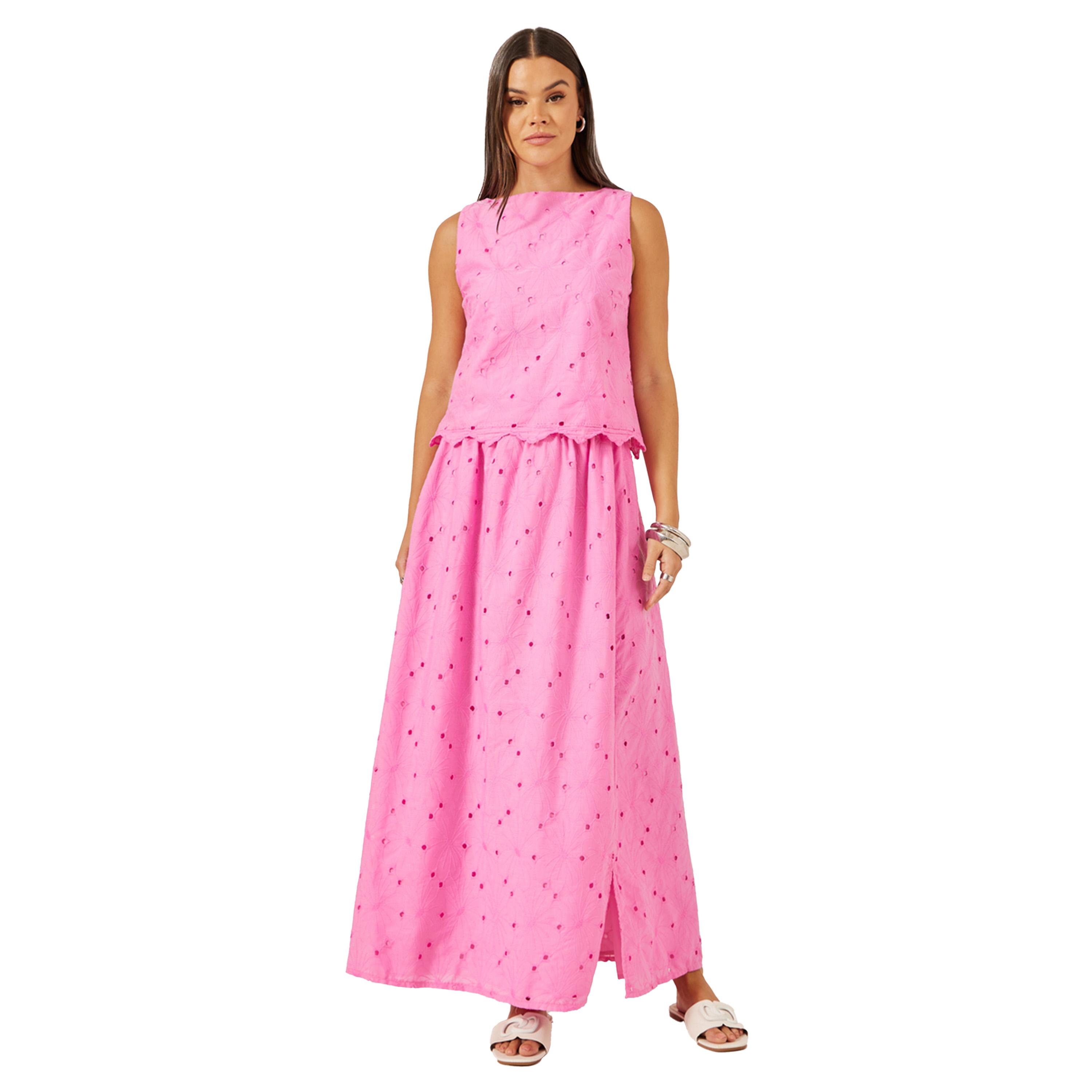 تنورة طويلة شيفلي بحافة واسعة وشق-women-clothing-bottoms-skirts-image-1