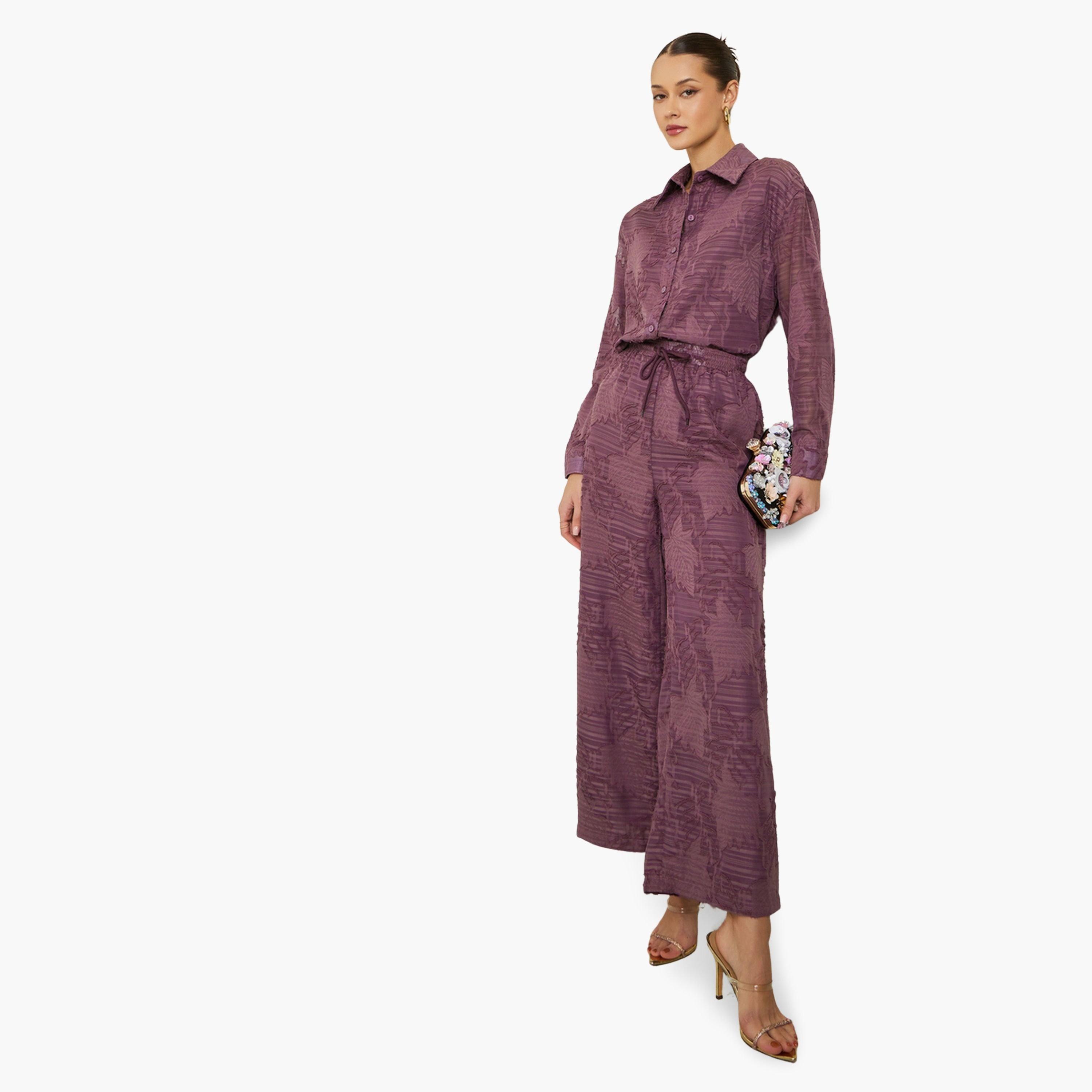 بنطال بملمس بارز وأرجل واسعة-women-clothing-bottoms-trousers-image-2