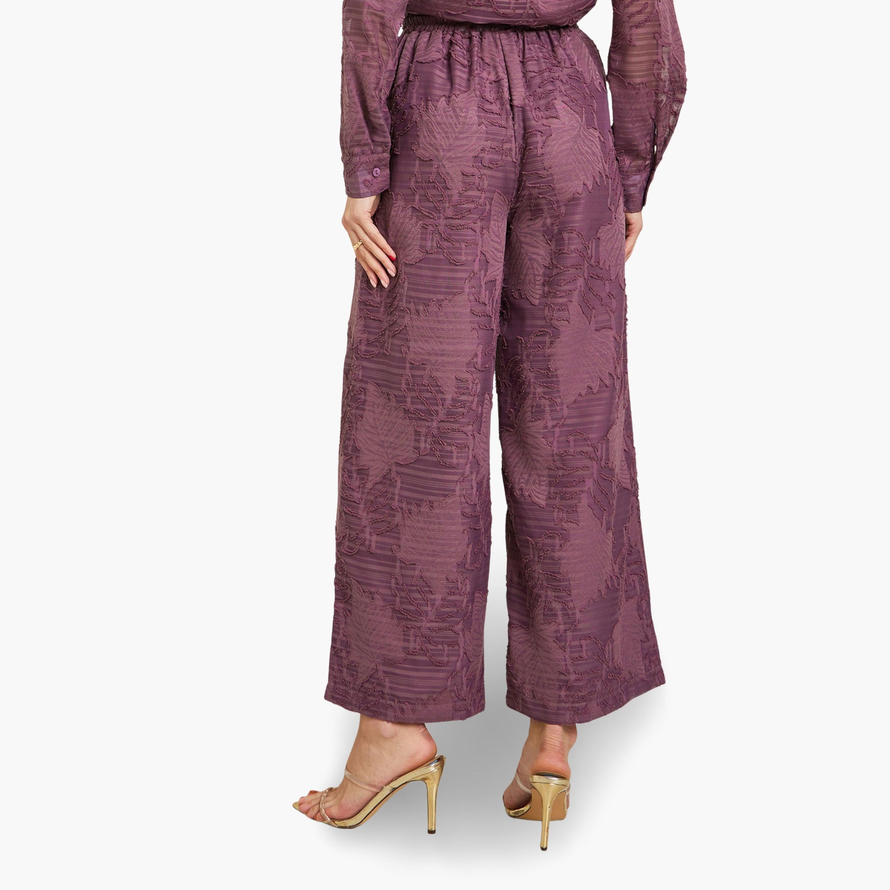 بنطال بملمس بارز وأرجل واسعة-women-clothing-bottoms-trousers-image-4