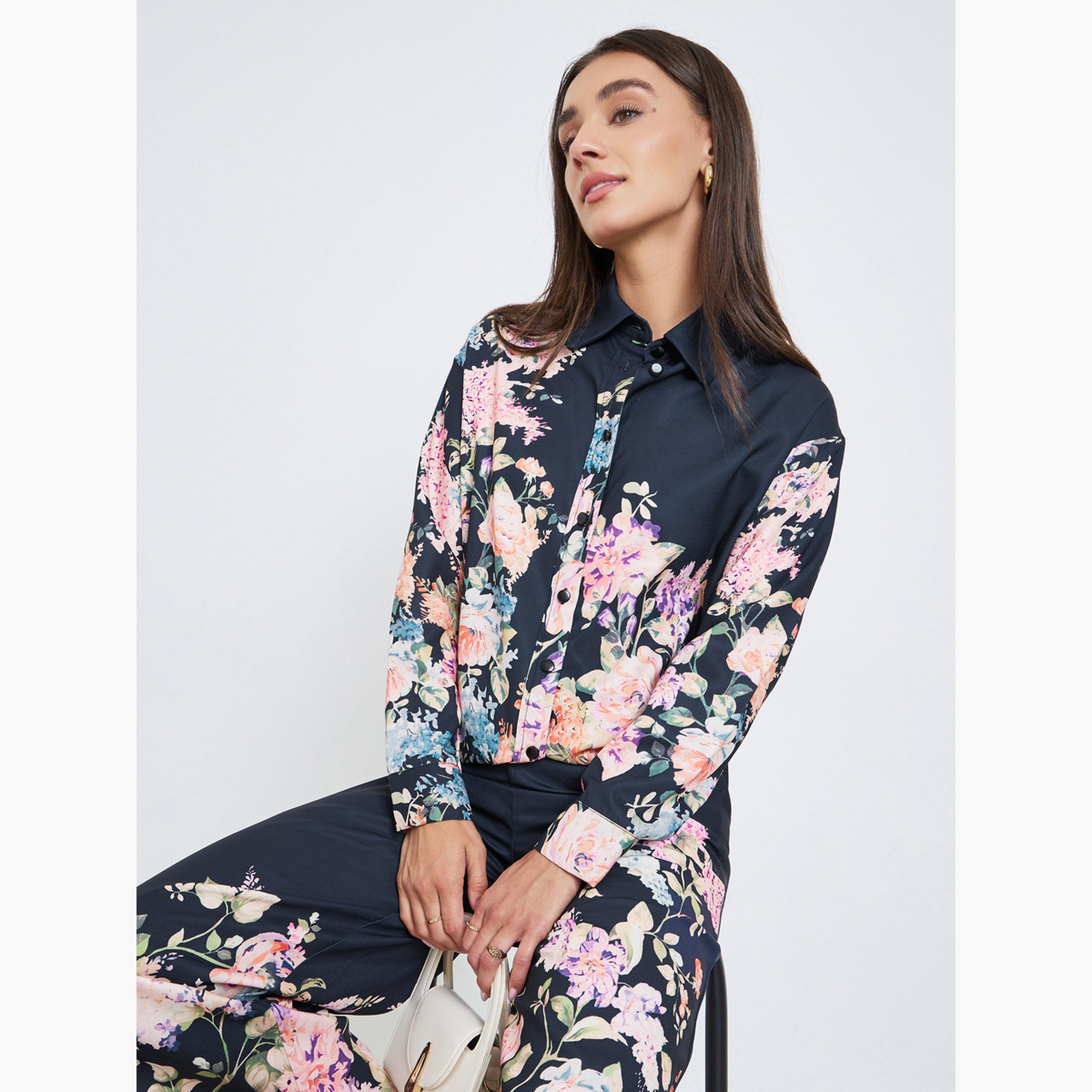 Styli Women Floral Print Long Sleeve Shirt-women-clothing-shirtsandblouses-shirts-image-4
