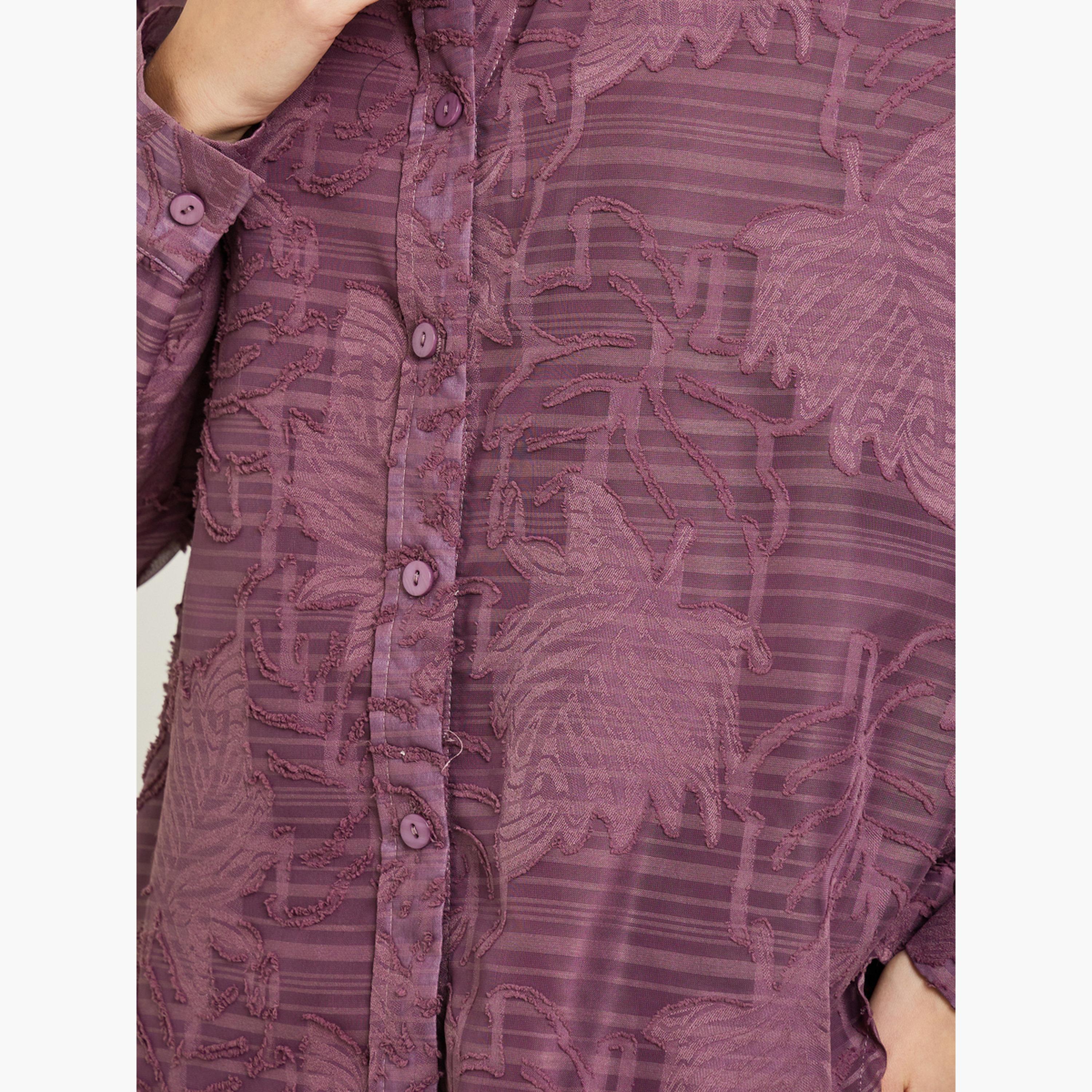بلوزة طويلة بتفاصيل جاكار-women-clothing-shirtsandblouses-shirts-image-4