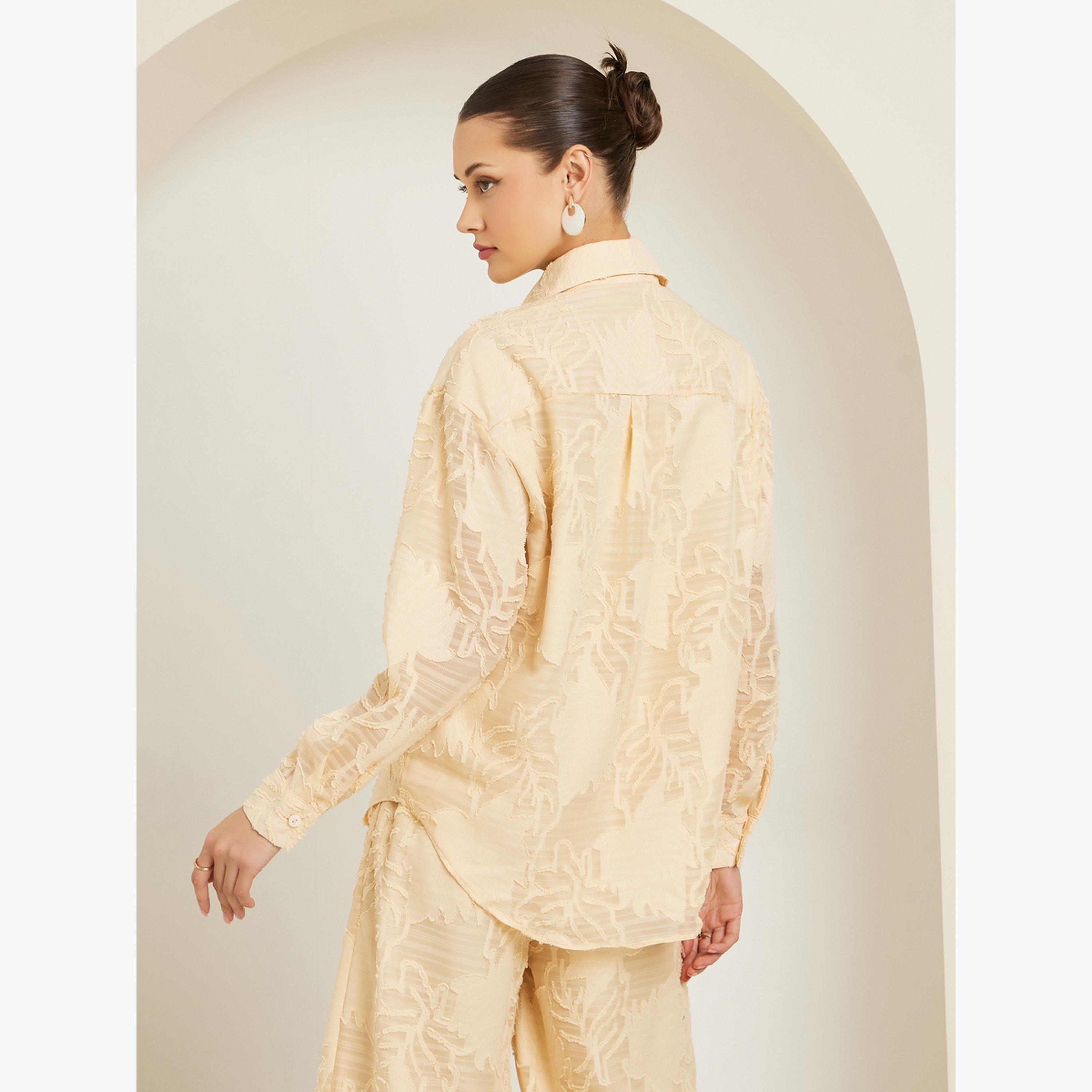 بلوزة طويلة بتفاصيل جاكار-women-clothing-shirtsandblouses-shirts-image-5