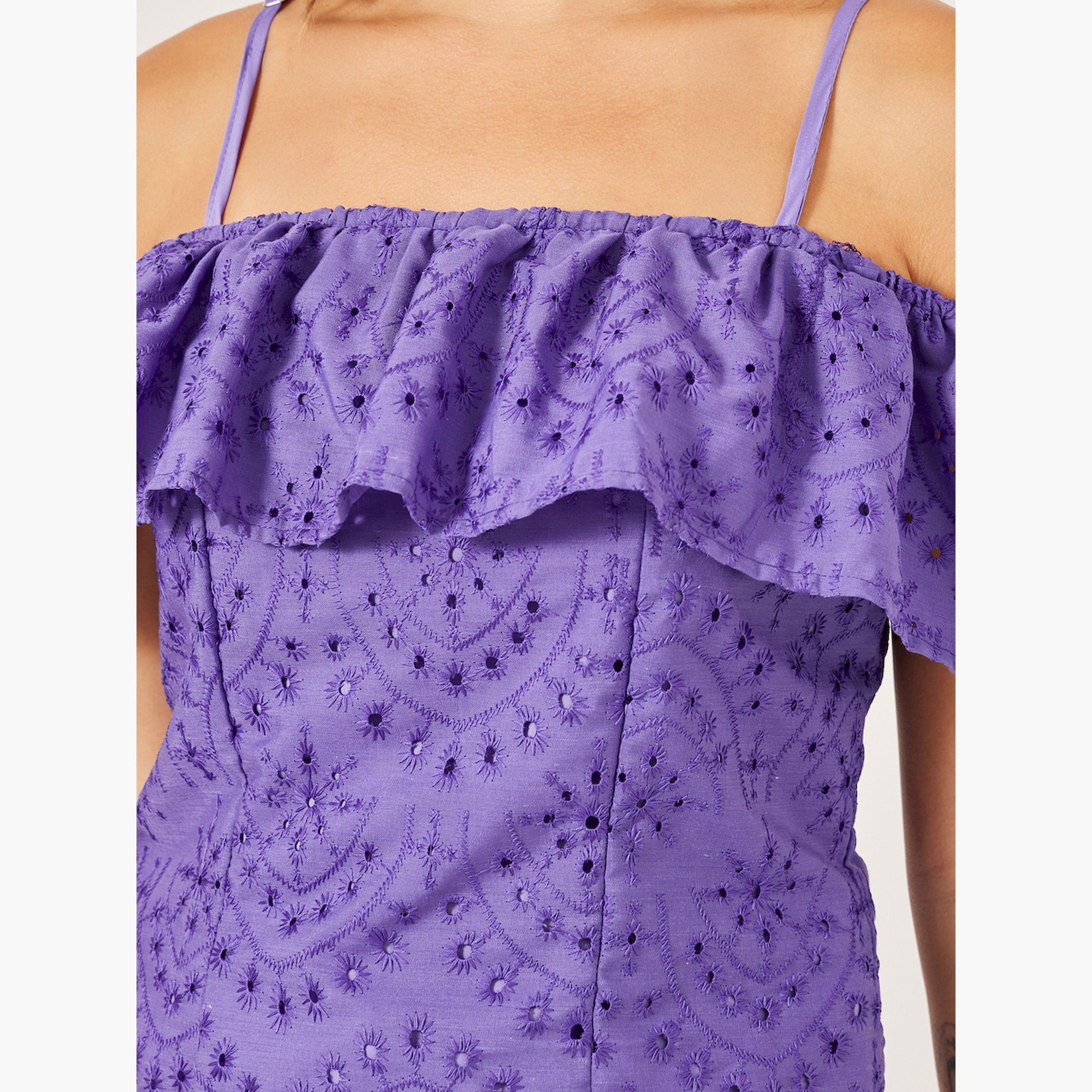 ستايلي -  بلوزة مطرزة مكشوفة الكتفين-women-clothing-shirtsandblouses-blouses-image-3