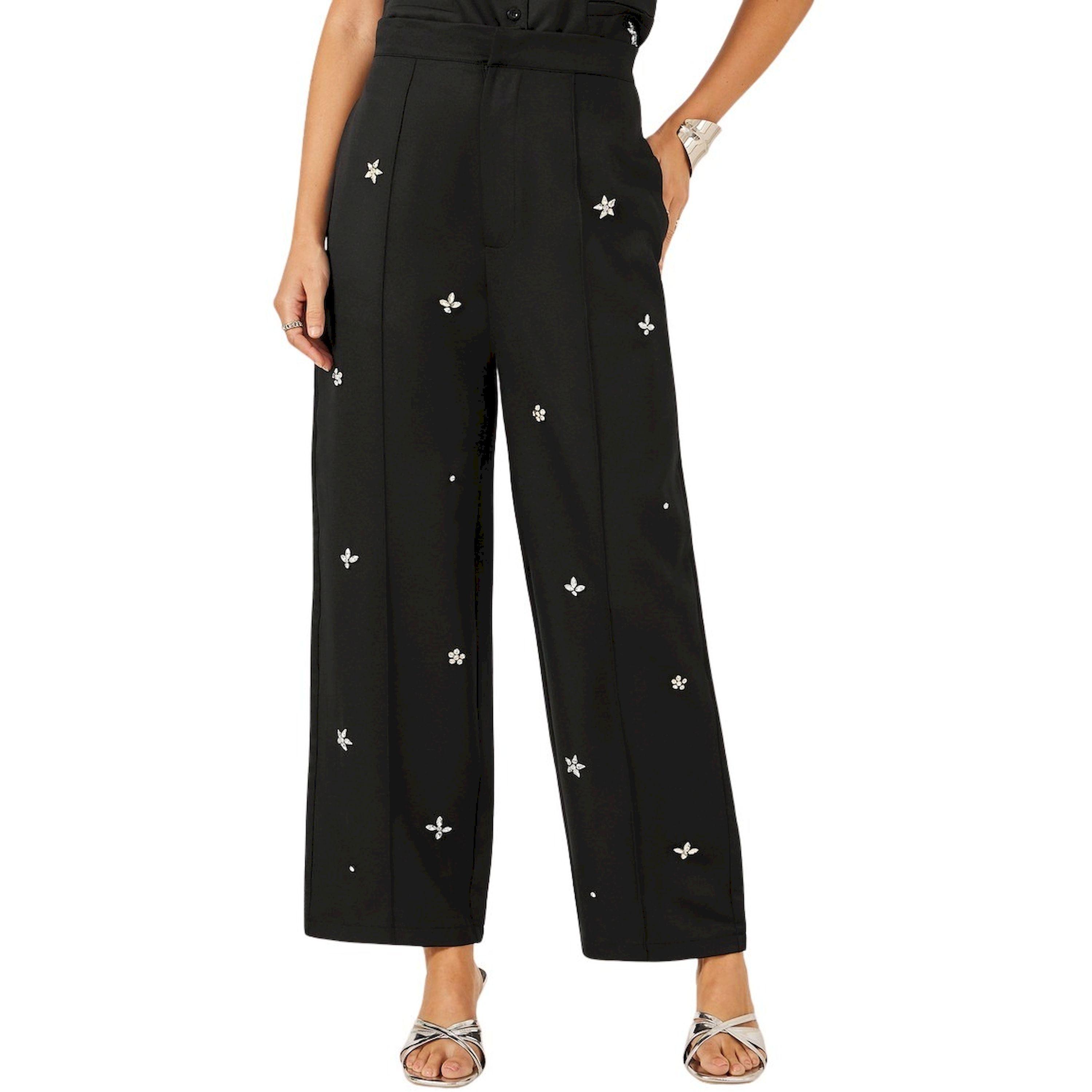 ستايلي - بنطال مطرز بخصر متوسط الارتفاع-women-clothing-bottoms-trousers-image-2