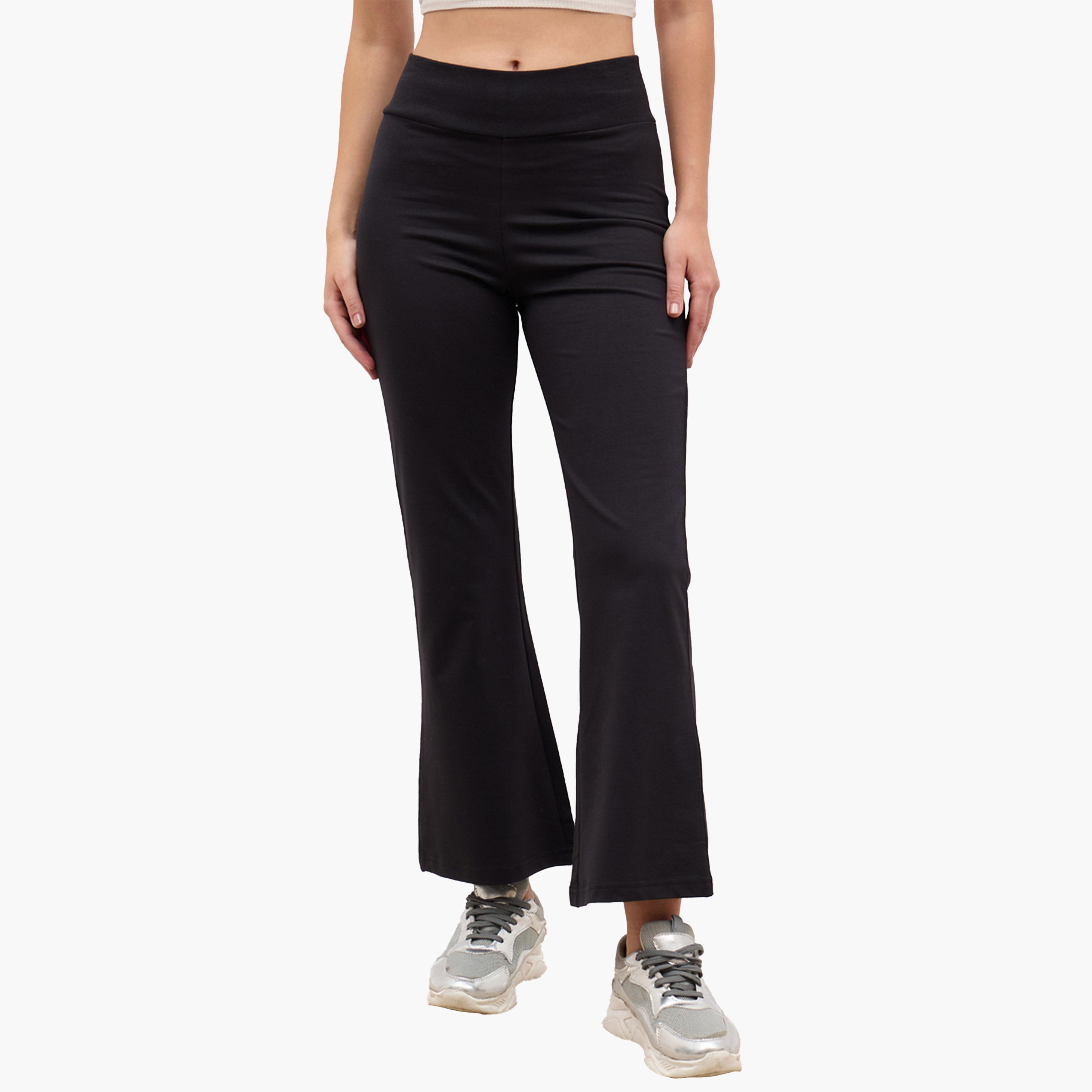 Styli Elasticated Waistband Flared Leggings-women-clothing-bottoms-joggers-image-1