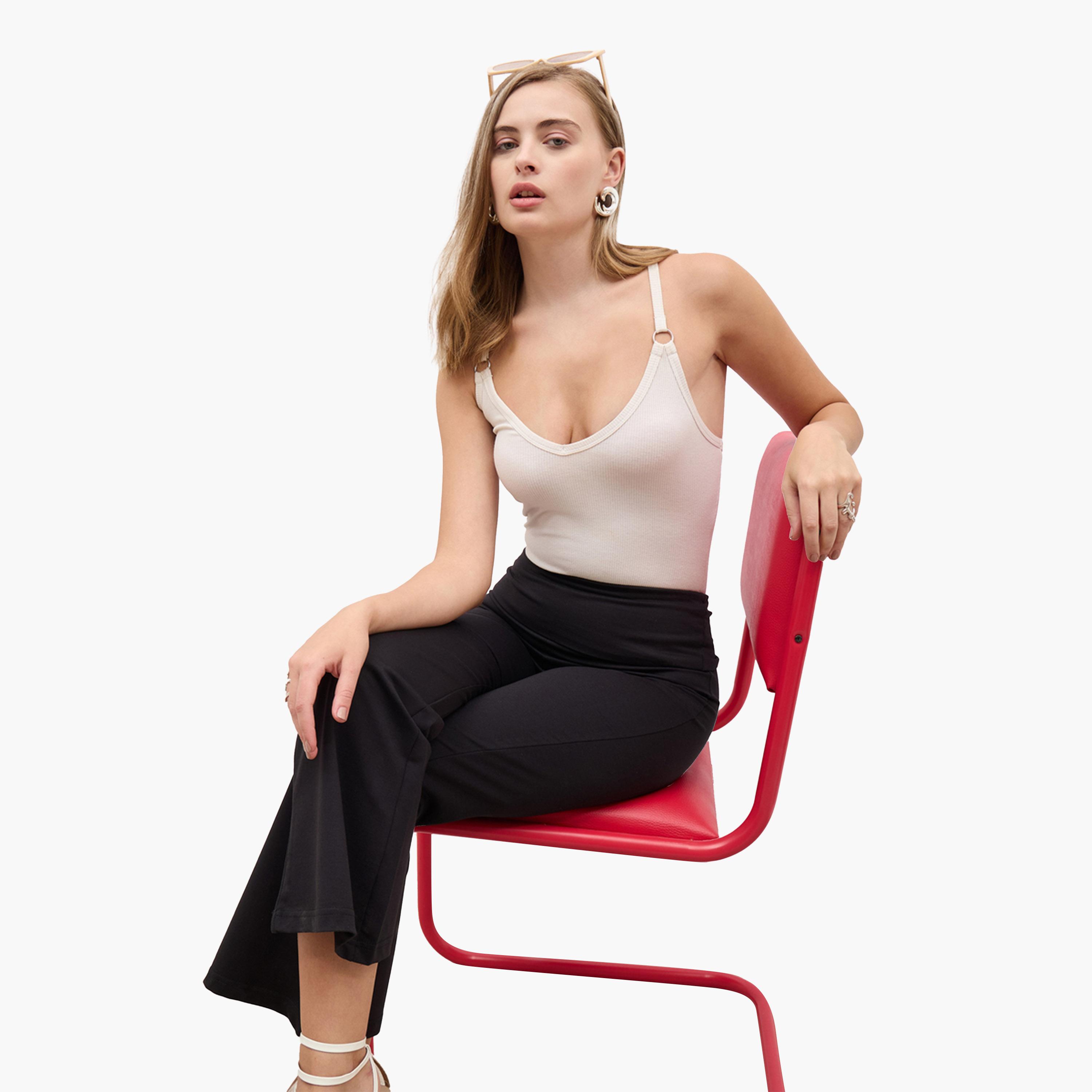 Styli Elasticated Waistband Flared Leggings-women-clothing-bottoms-trousers-image-6