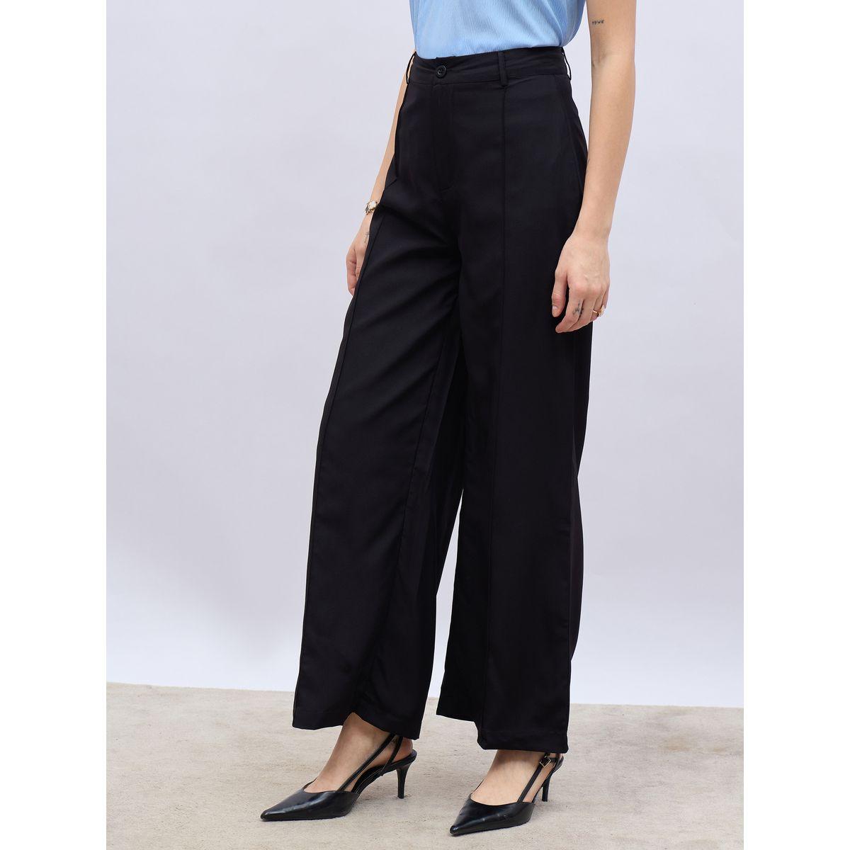 Styli Solid Tailored Wide Leg Pants with Pin Tuck Detail-women-clothing-bottoms-trousers-image-3
