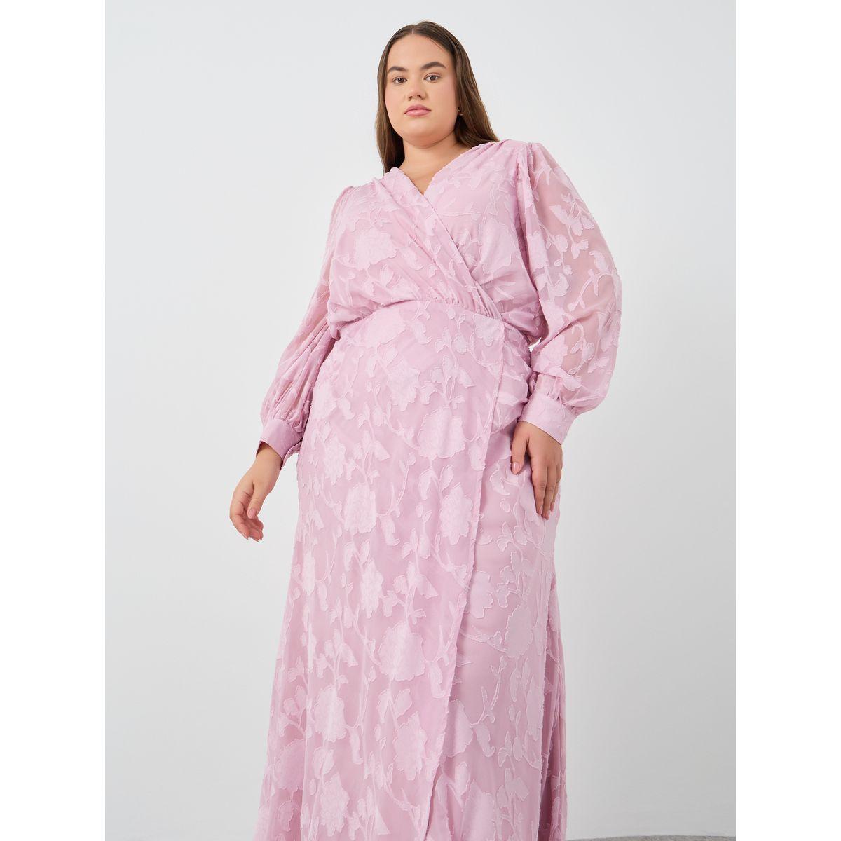 فستان طويل بمقاس كبير وأكمام بالون-women-clothing-dresses-image-3