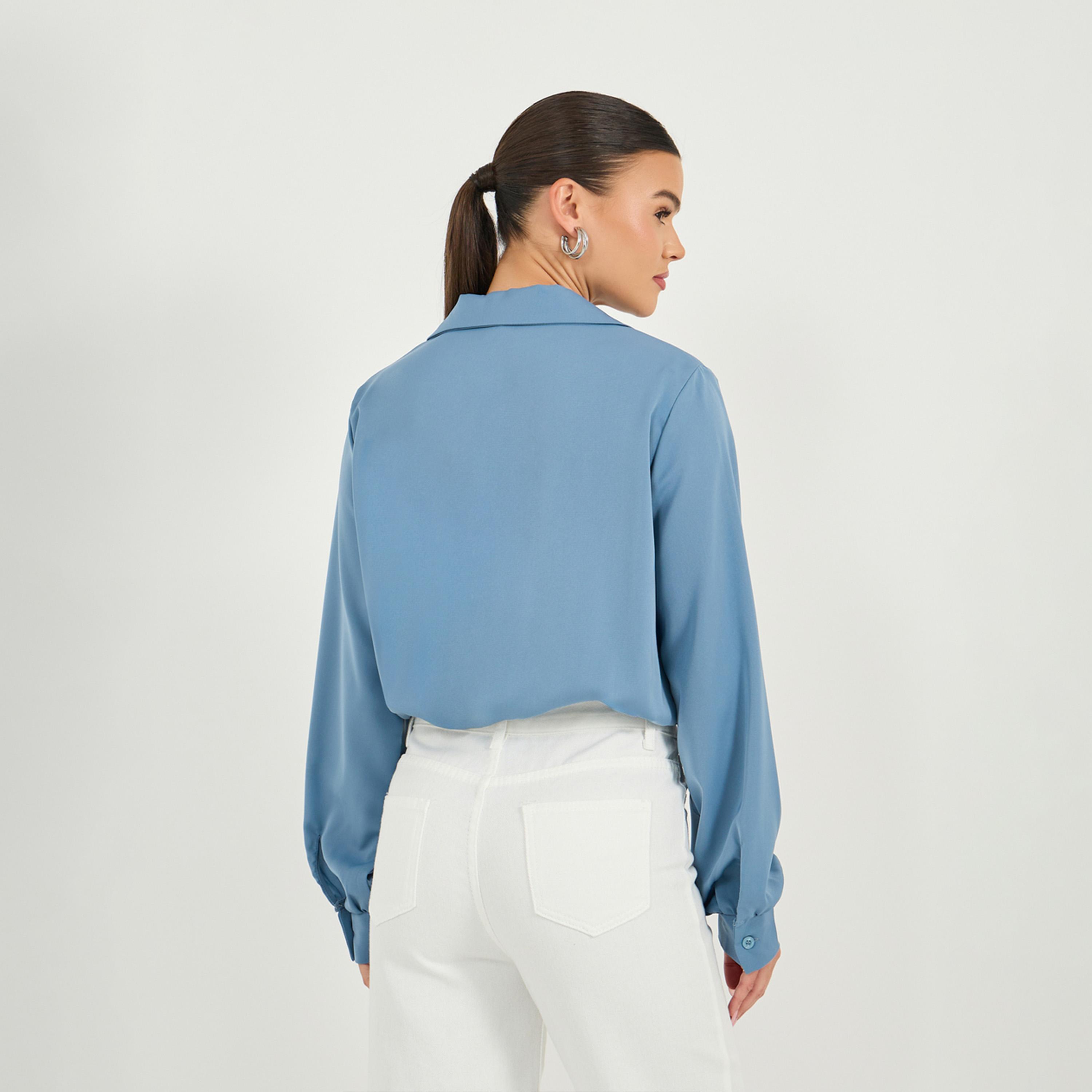Styli Wrap Notch Collar Blouse With Pocket Detail-women-clothing-shirtsandblouses-blouses-image-5