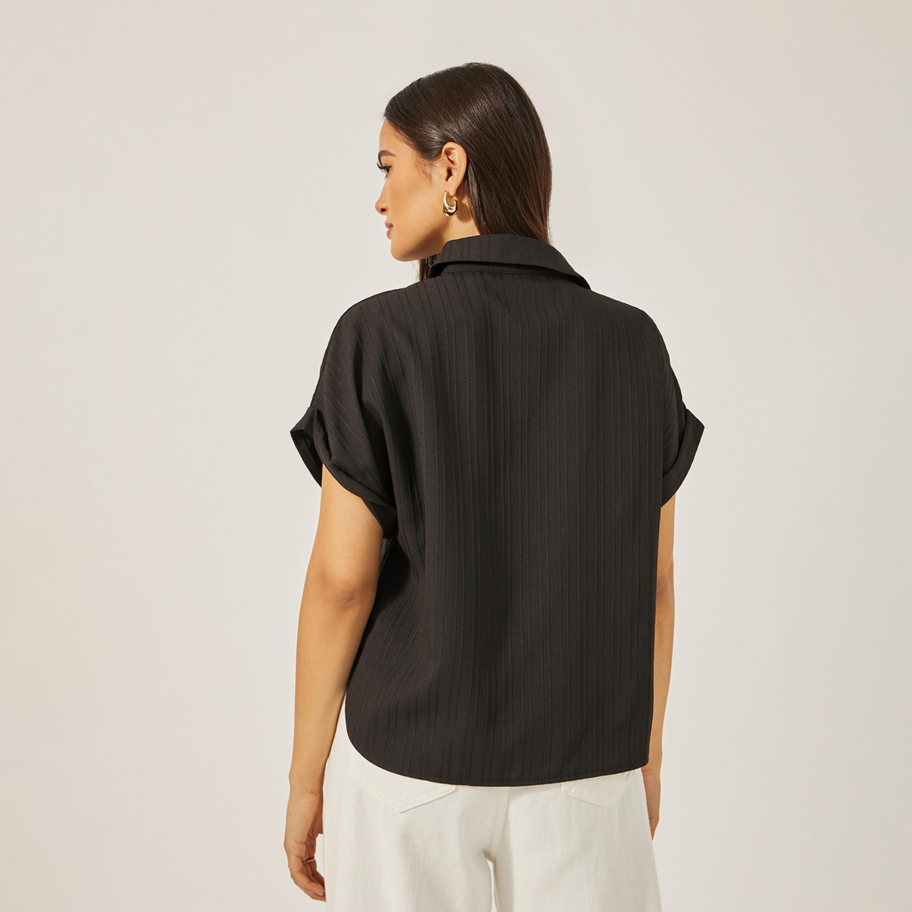 Styli Textured Extended short sleeve shirt-women-clothing-shirtsandblouses-shirts-image-5