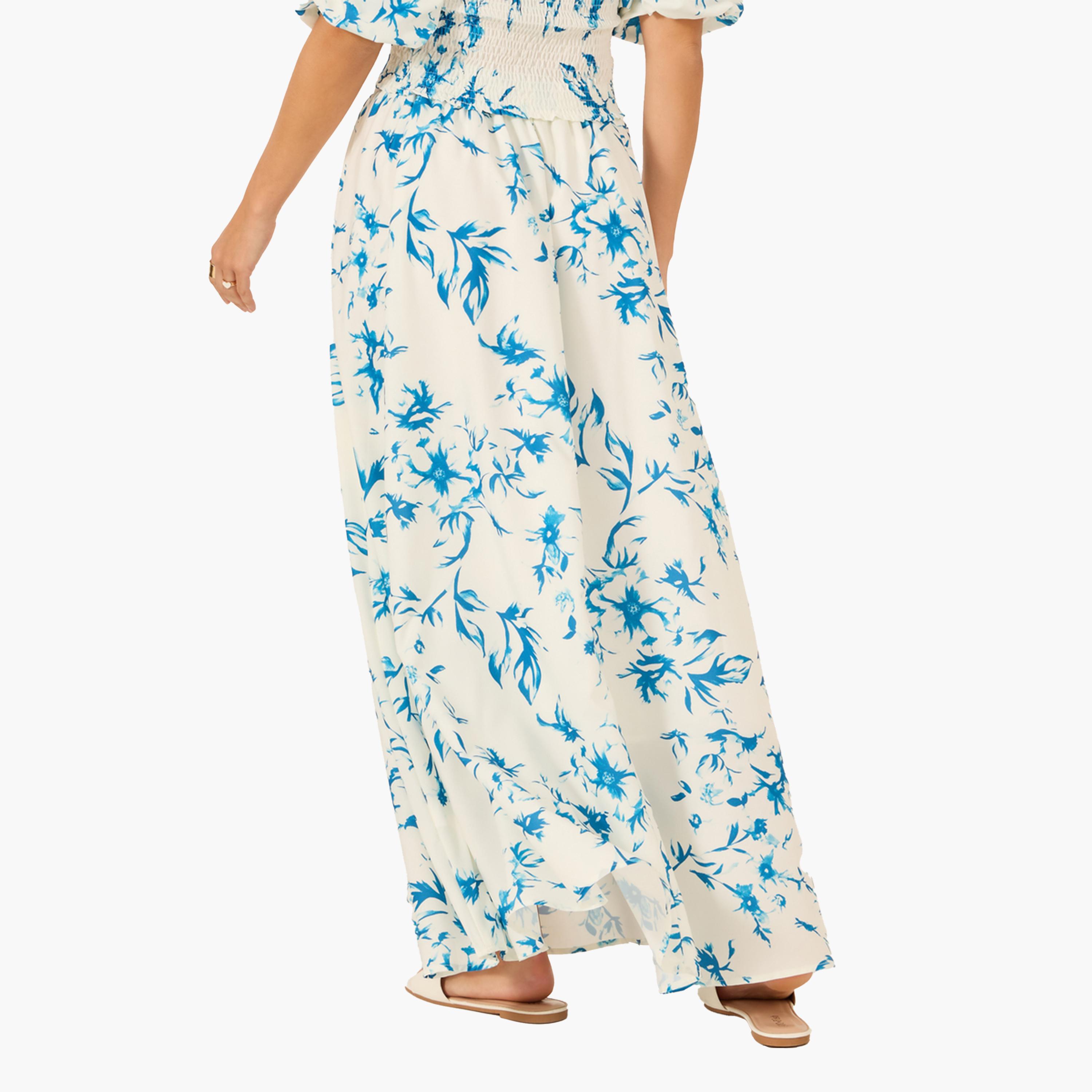 ستايلي-  تنورة ماكسي واسعة بطباعة كاملة-women-clothing-bottoms-skirts-image-4