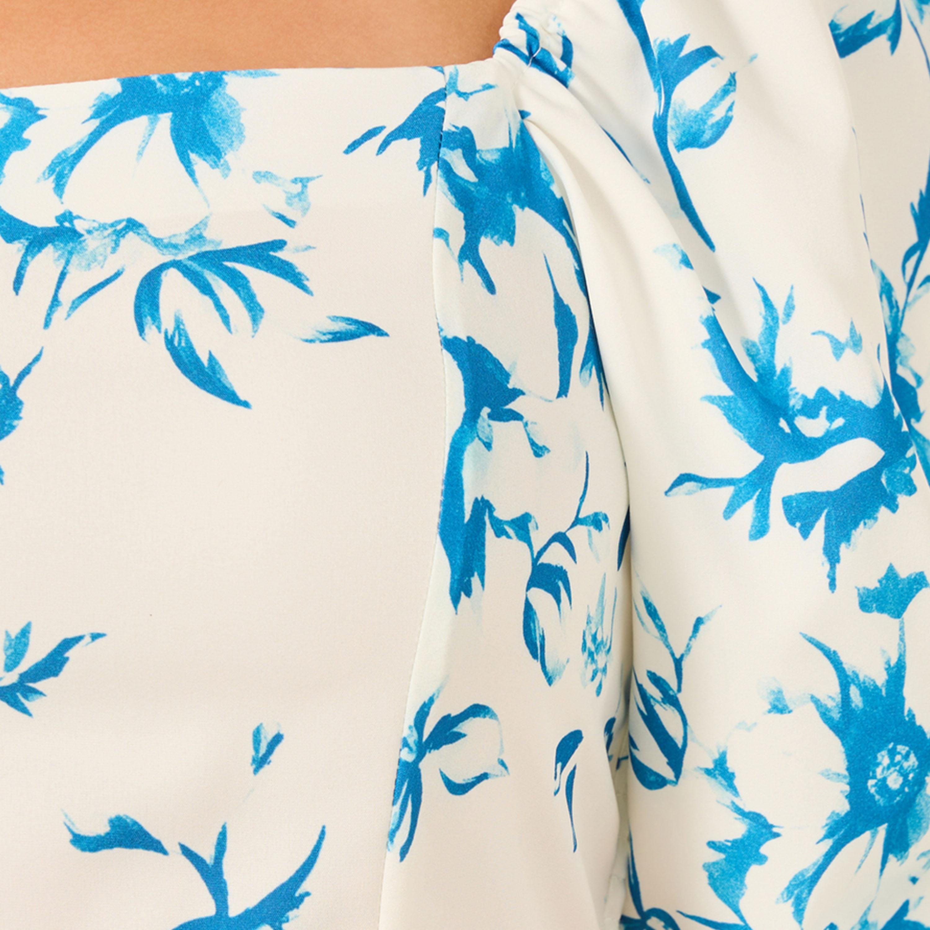 ستايلي-  بلوزة بأكمام منتفخة وطبعة زهور-women-clothing-shirtsandblouses-blouses-image-3
