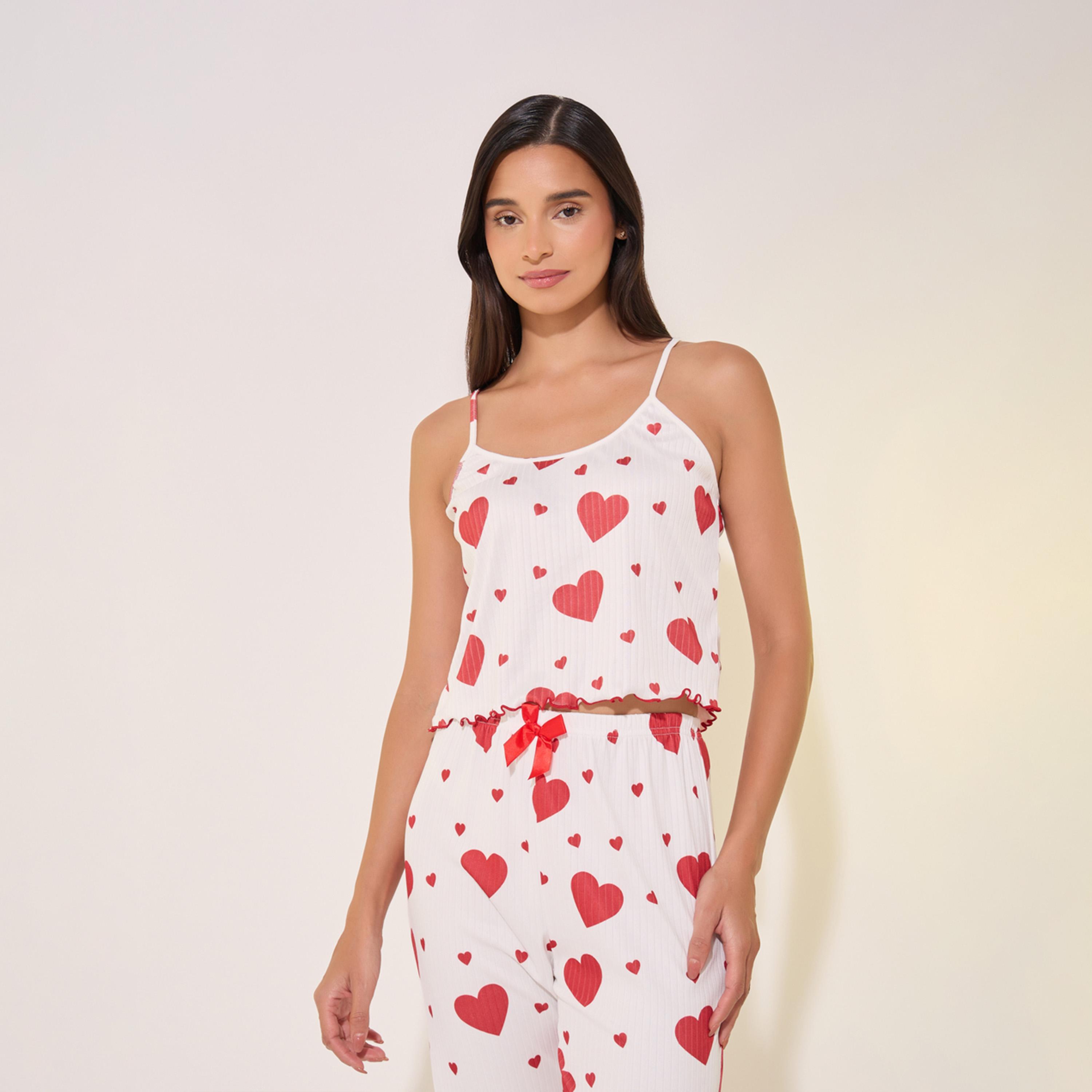 طقم من بنطال بيجاما مع بلوزة كامي-women-clothing-nightwear-pyjamas-longsets-image-2