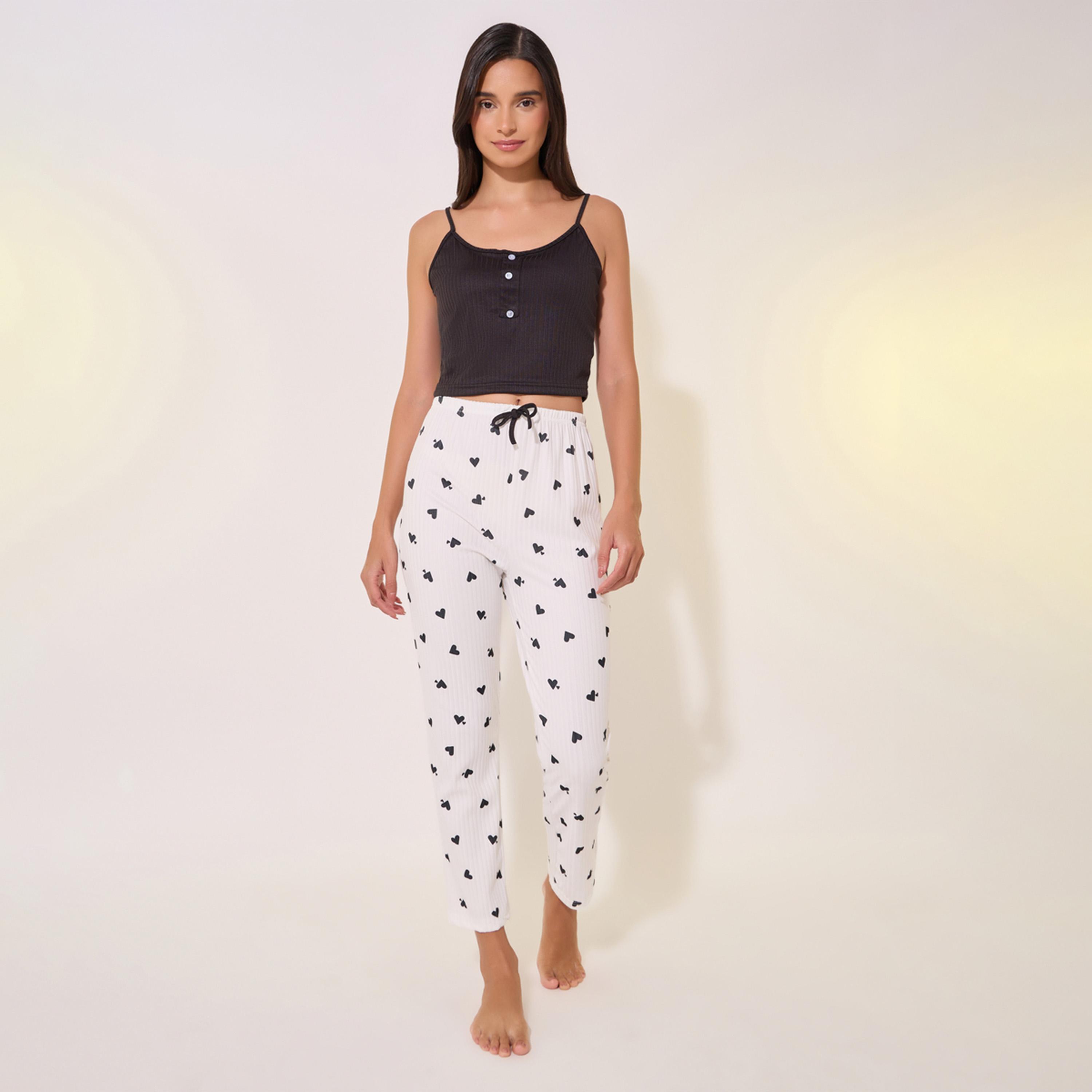 Take Two Set of 3 - Solid Cami Top and Shorts and Pants Pyjama Sets-women-clothing-nightwear-pyjamas-longsets-image-1