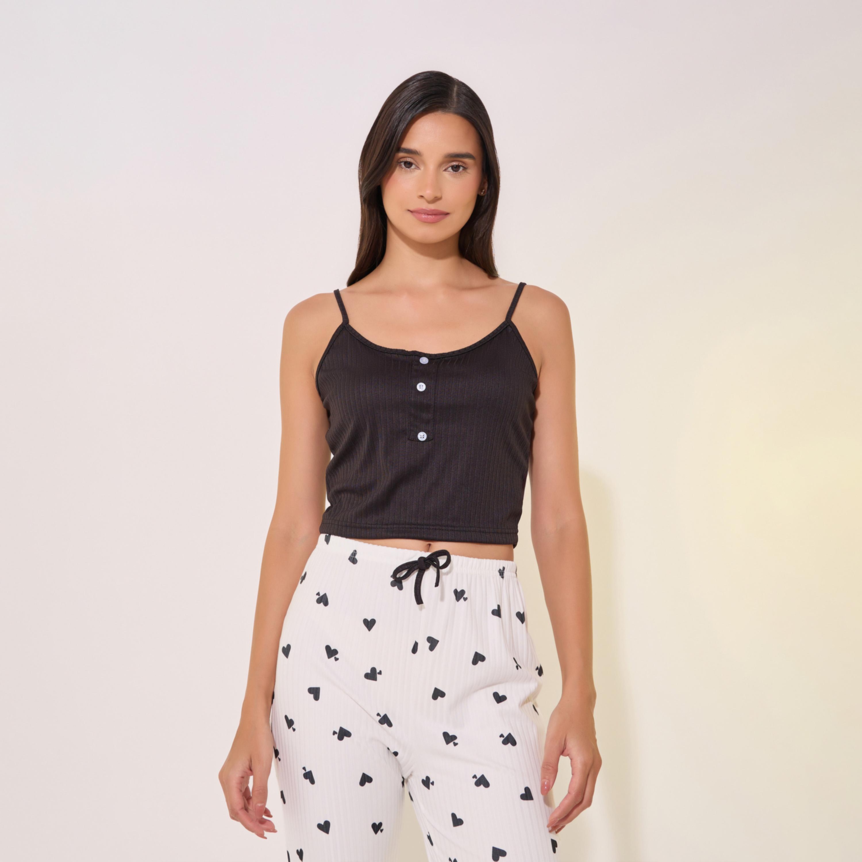 Take Two Set of 3 - Solid Cami Top and Shorts and Pants Pyjama Sets-women-clothing-nightwear-pyjamas-longsets-image-3
