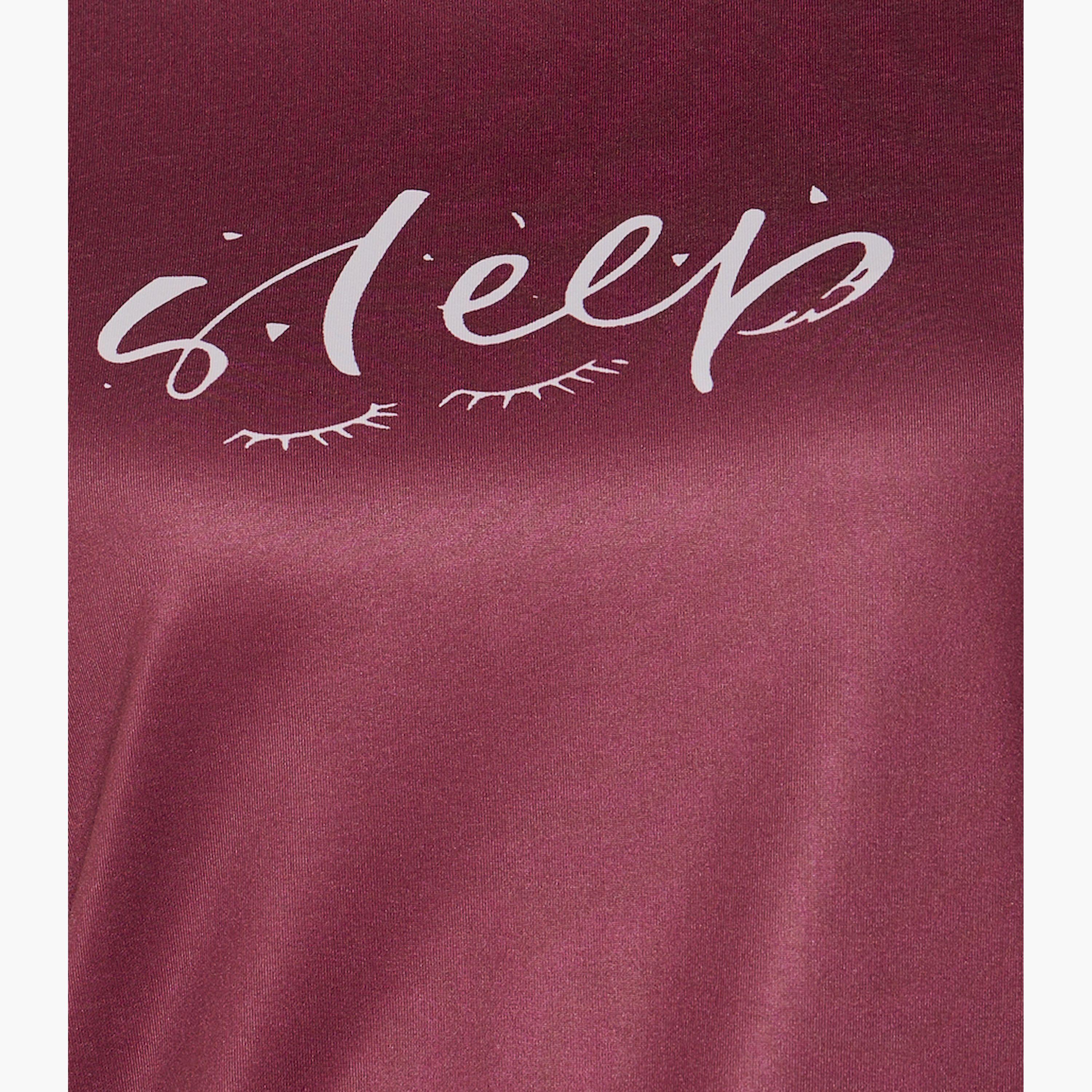 Take Two Slogan Graphic T-Shirt and Striped Pyjama Set-women-clothing-nightwear-pyjamas-longsets-image-5