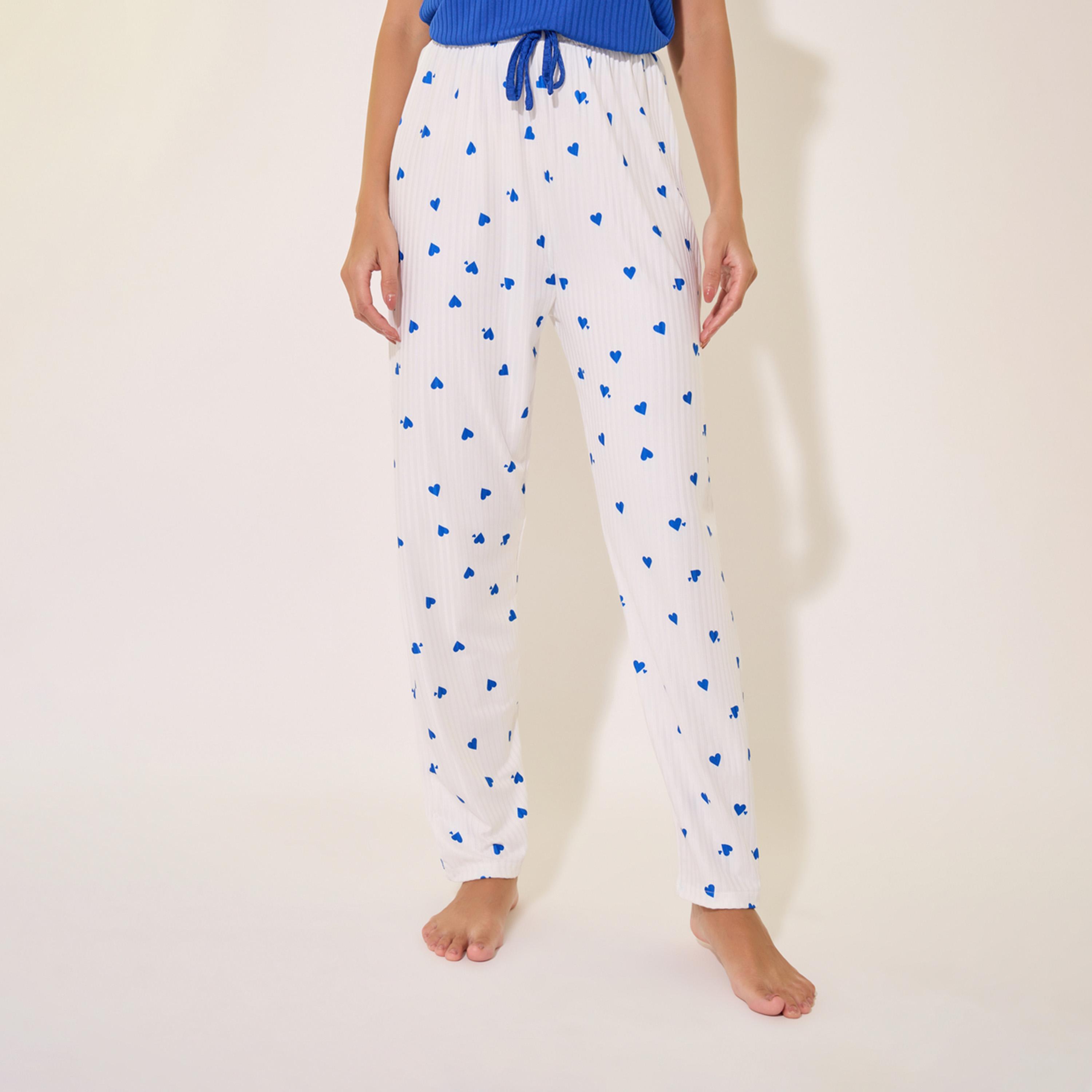 Take Two Flounce Short Sleeve T-Shirt and Printed Pyjama Set-women-clothing-nightwear-pyjamas-longsets-image-6