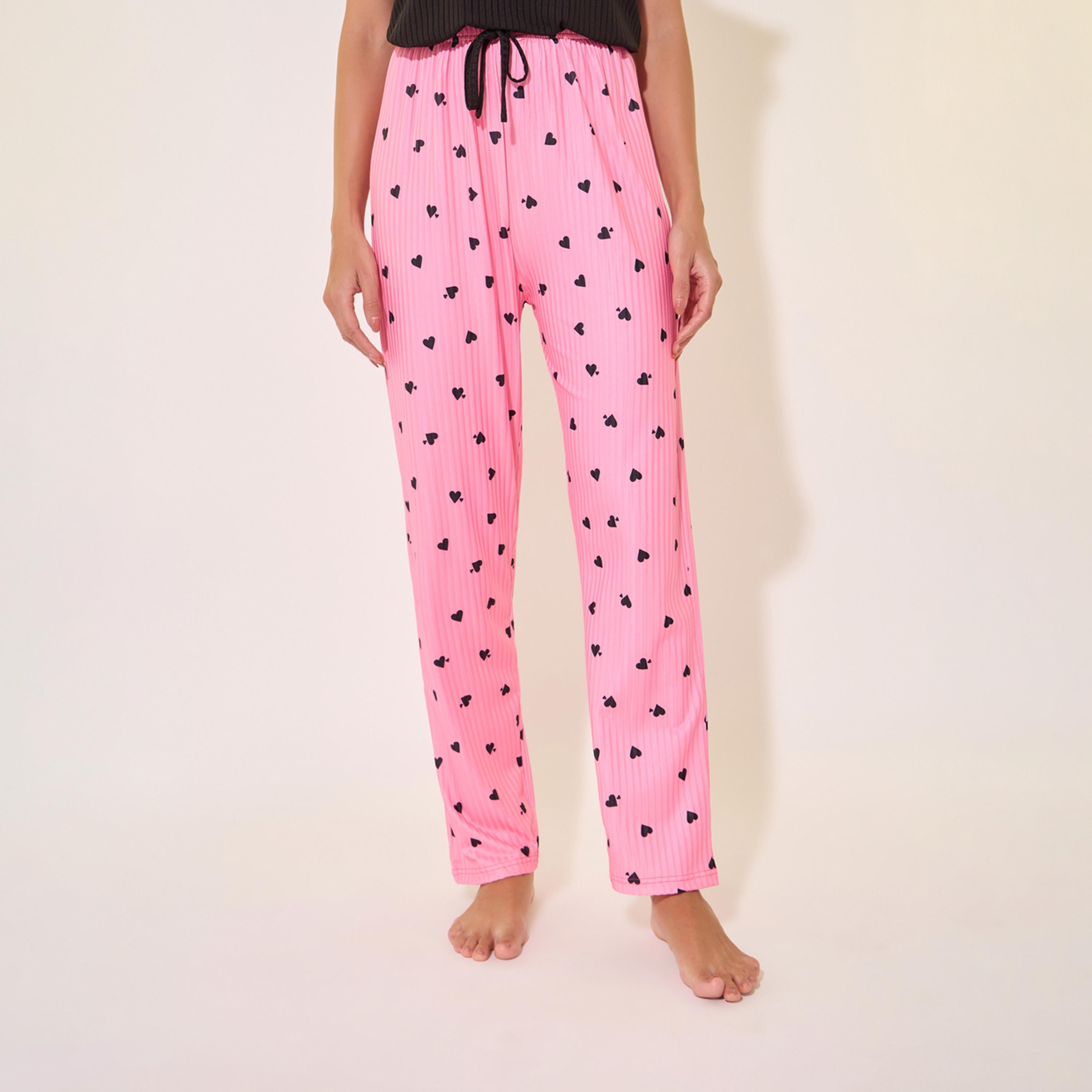 Take Two Flounce Short Sleeve T-Shirt and Printed Pyjama Set-women-clothing-nightwear-pyjamas-longsets-image-6