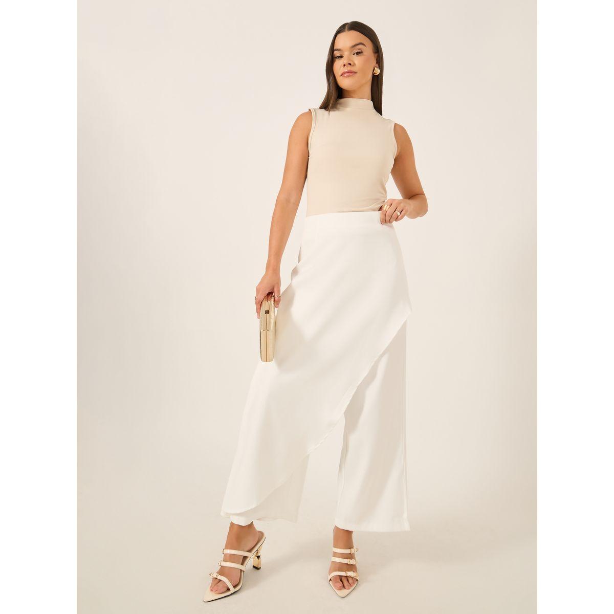 Styli Solid Wrap Overlay Wide Leg Pants with Side Zip-women-clothing-bottoms-trousers-image-1