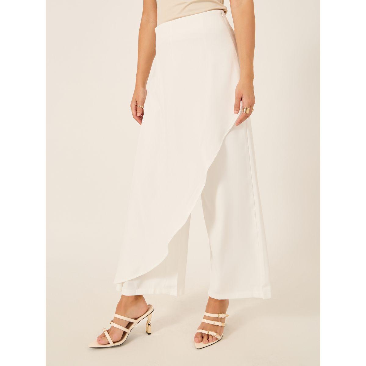 Styli Solid Wrap Overlay Wide Leg Pants with Side Zip-women-clothing-bottoms-trousers-image-2
