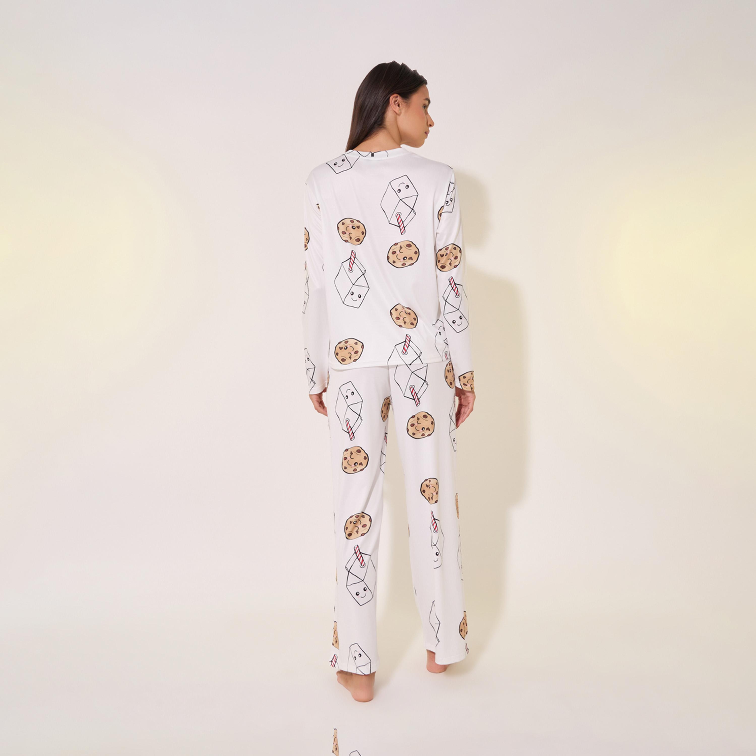 Take Two All-Over Print Round Neck T-Shirt and Pyjama Set-women-clothing-nightwear-pyjamas-longsets-image-5