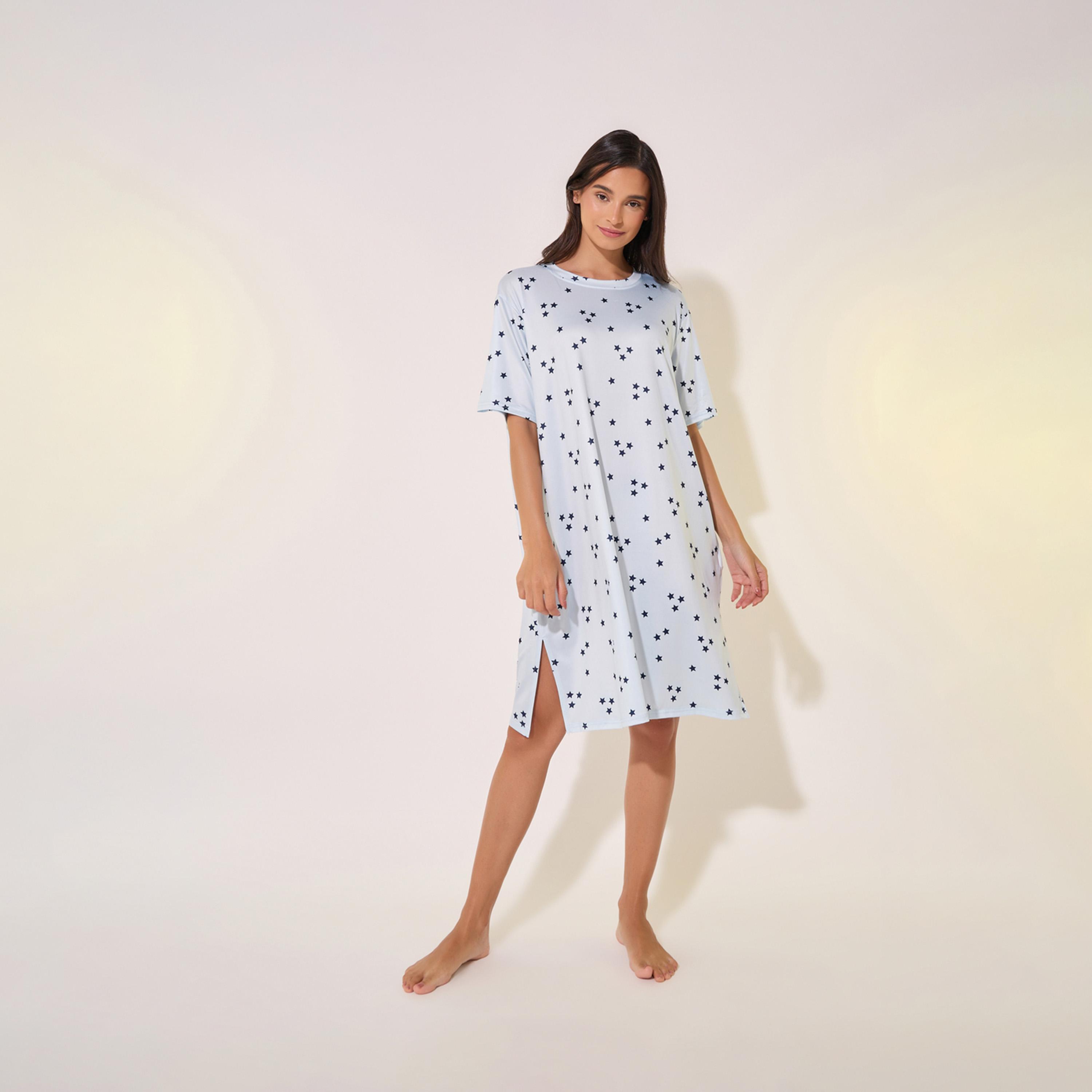 قميص نوم مطبع بالكامل بياقة دائرية-women-clothing-nightwear-nighties-image-2