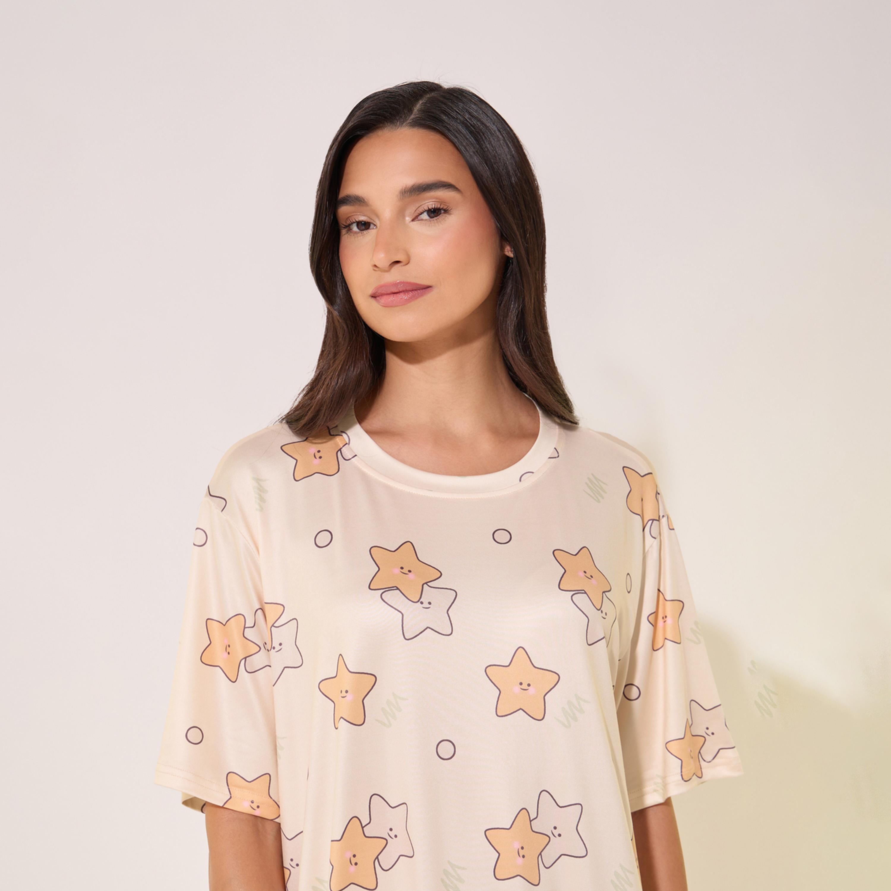 قميص نوم مطبع بالكامل بياقة دائرية-women-clothing-nightwear-nighties-image-3