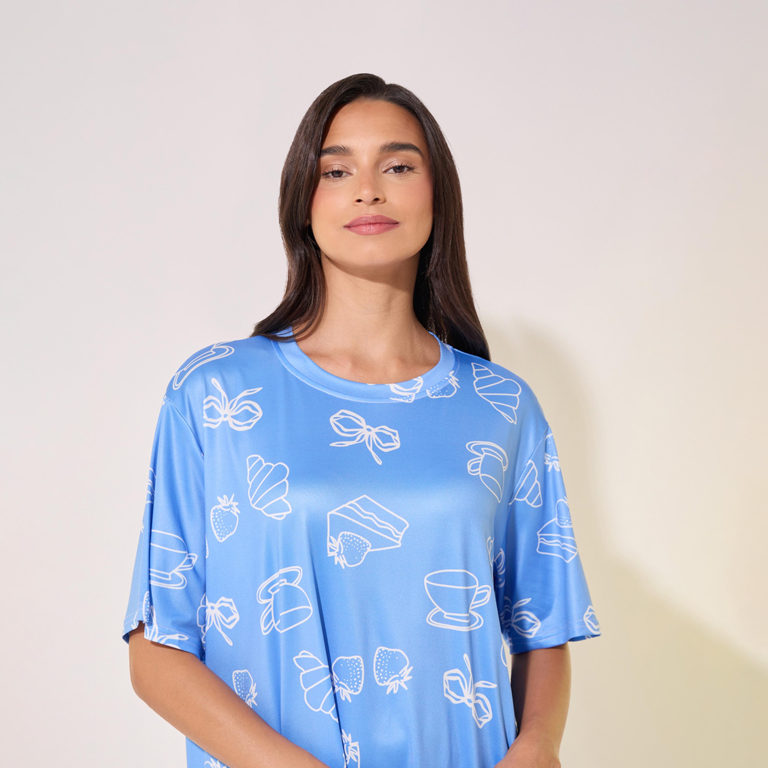 قميص نوم مطبع بالكامل بياقة دائرية-women-clothing-nightwear-nighties-image-3