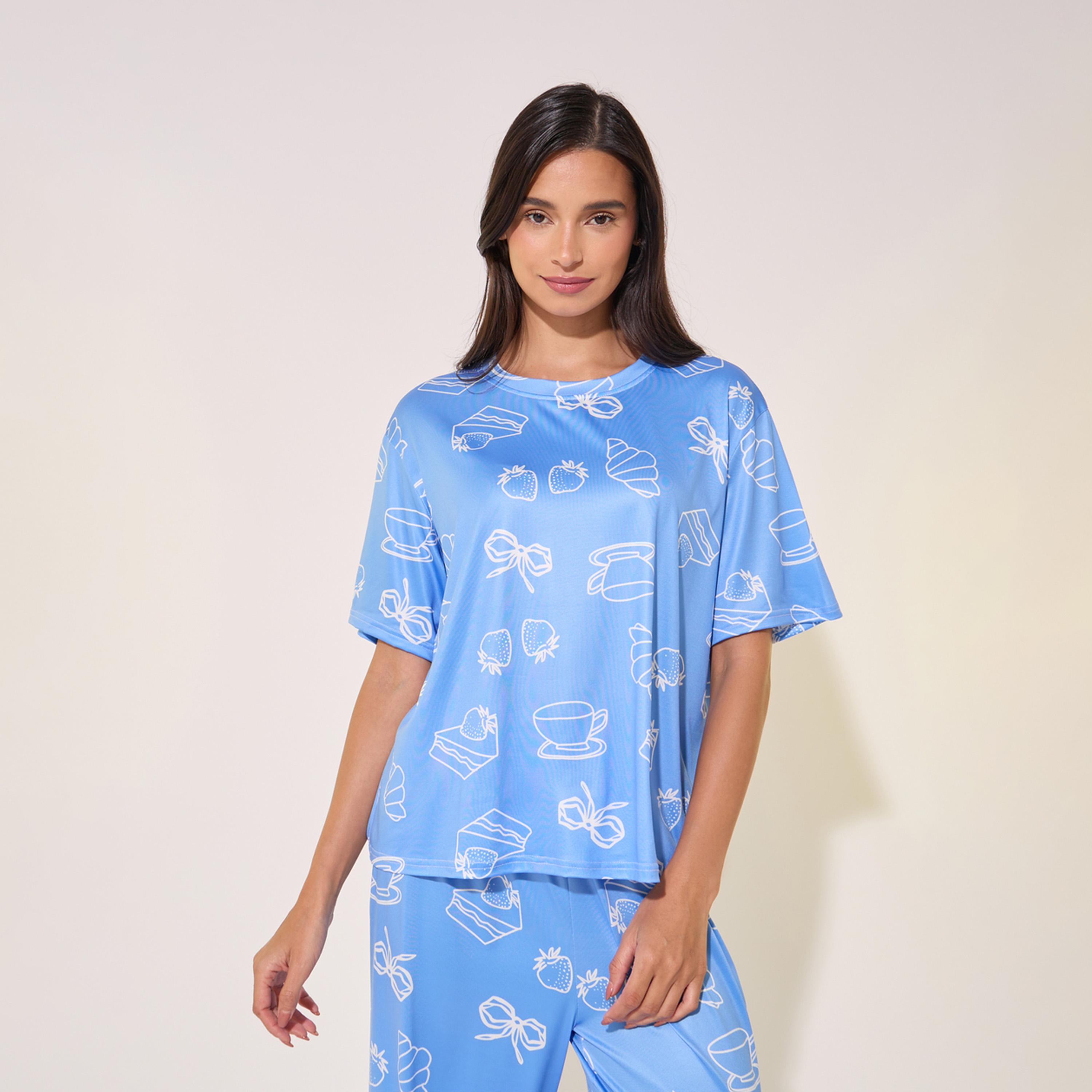 Take Two All-Over Print Oversized T-Shirt and Pyjama Set-women-clothing-nightwear-pyjamas-longsets-image-2