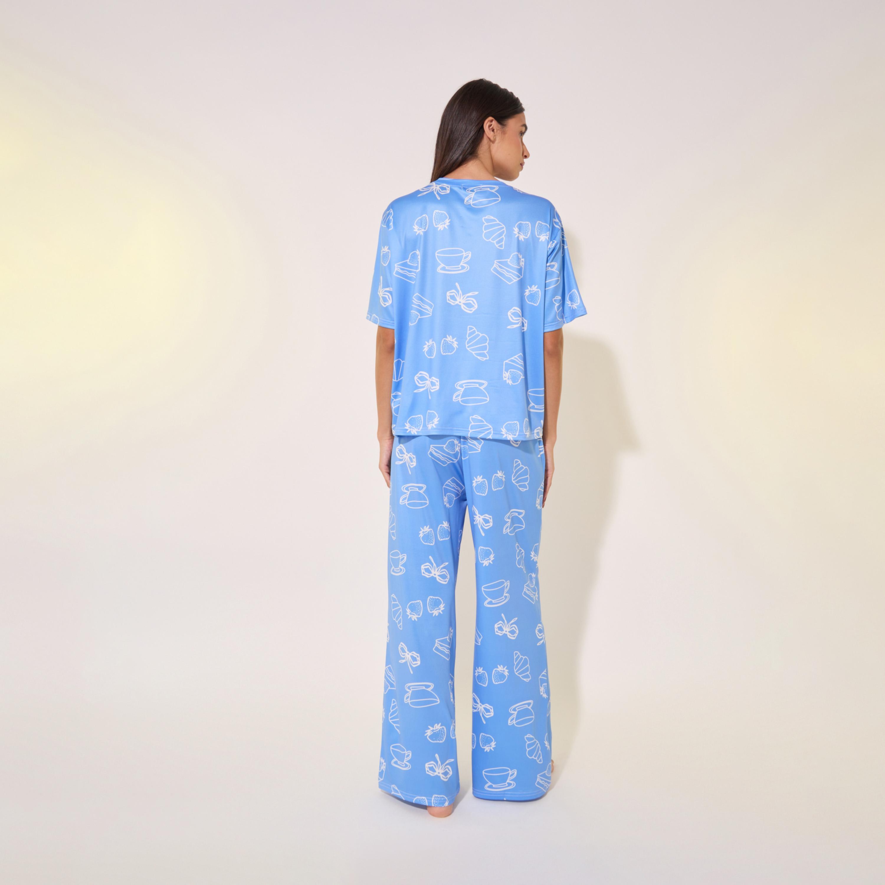 طقم من بنطال بيجاما وتيشيرت فضفاض مطبع بالكامل-women-clothing-nightwear-pyjamas-longsets-image-5