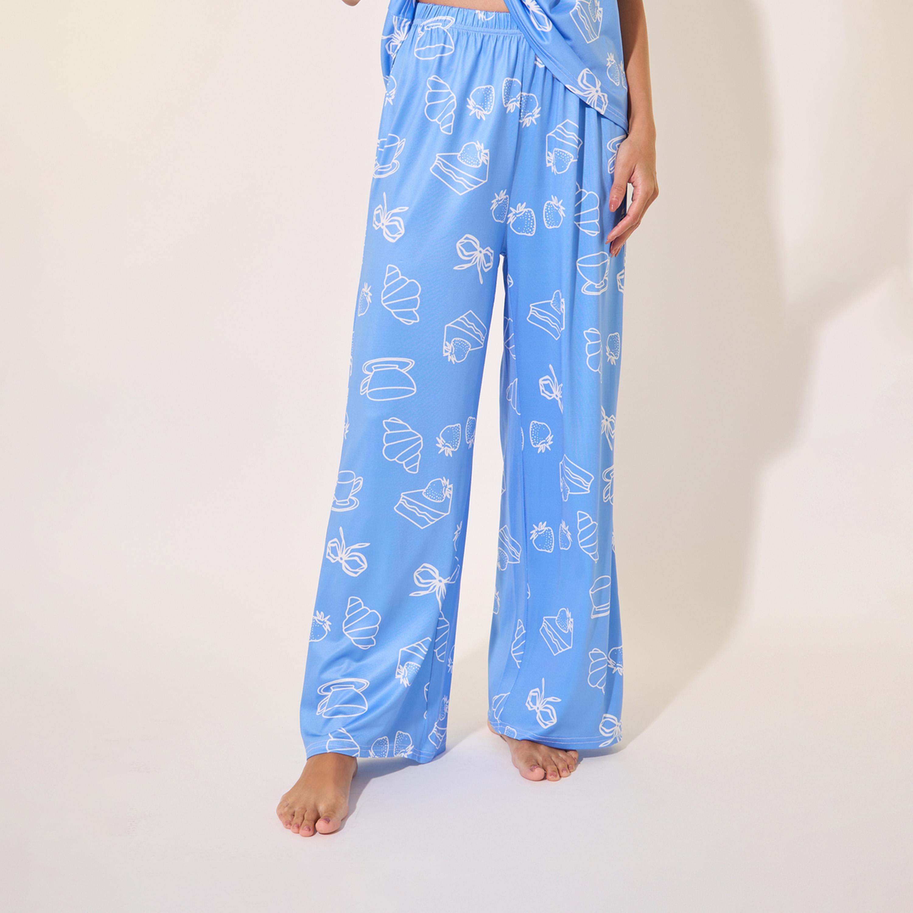 طقم من بنطال بيجاما وتيشيرت فضفاض مطبع بالكامل-women-clothing-nightwear-pyjamas-longsets-image-6