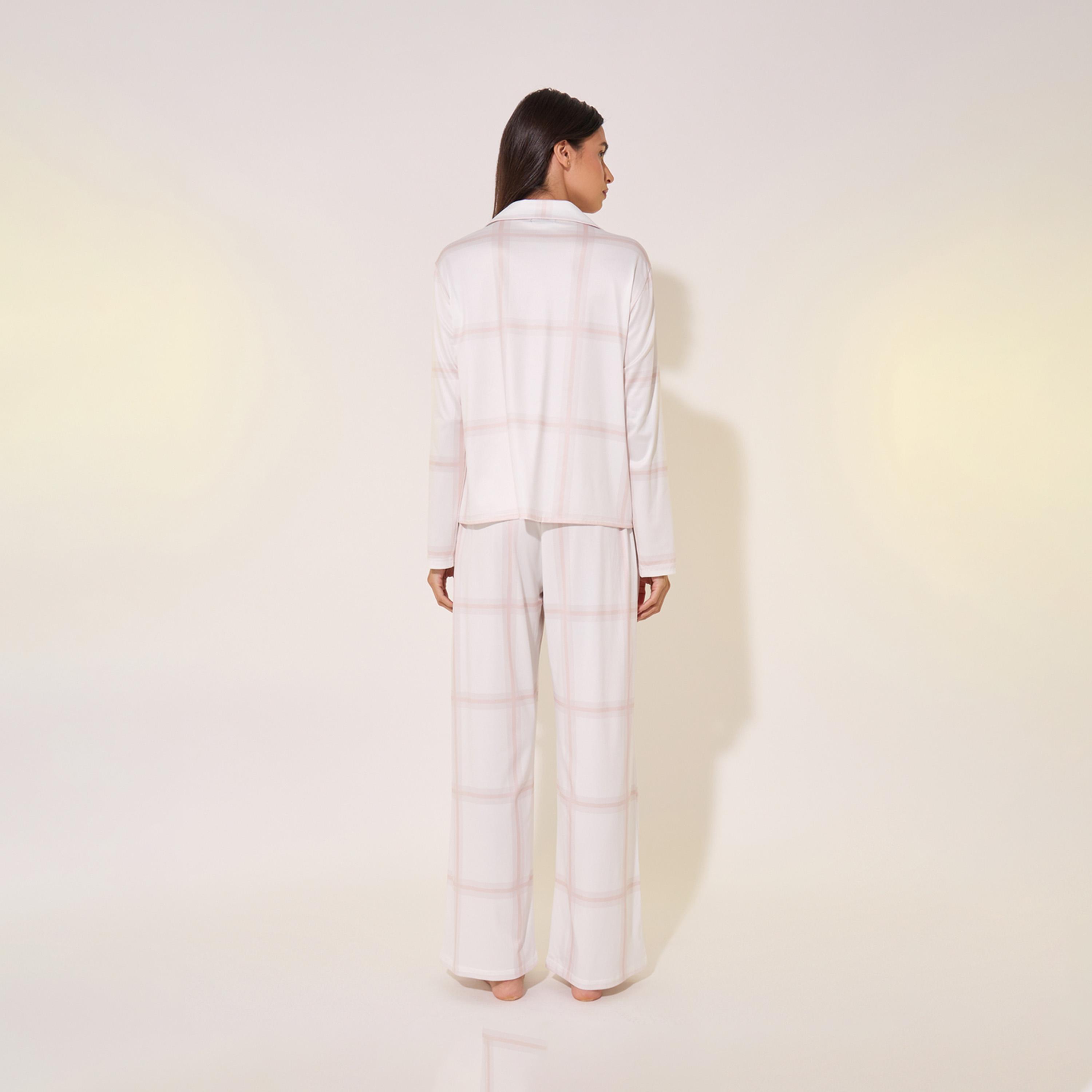 Take Two Checked Print Shirt and Pants Long Pyjama Sets-women-clothing-nightwear-pyjamas-longsets-image-5