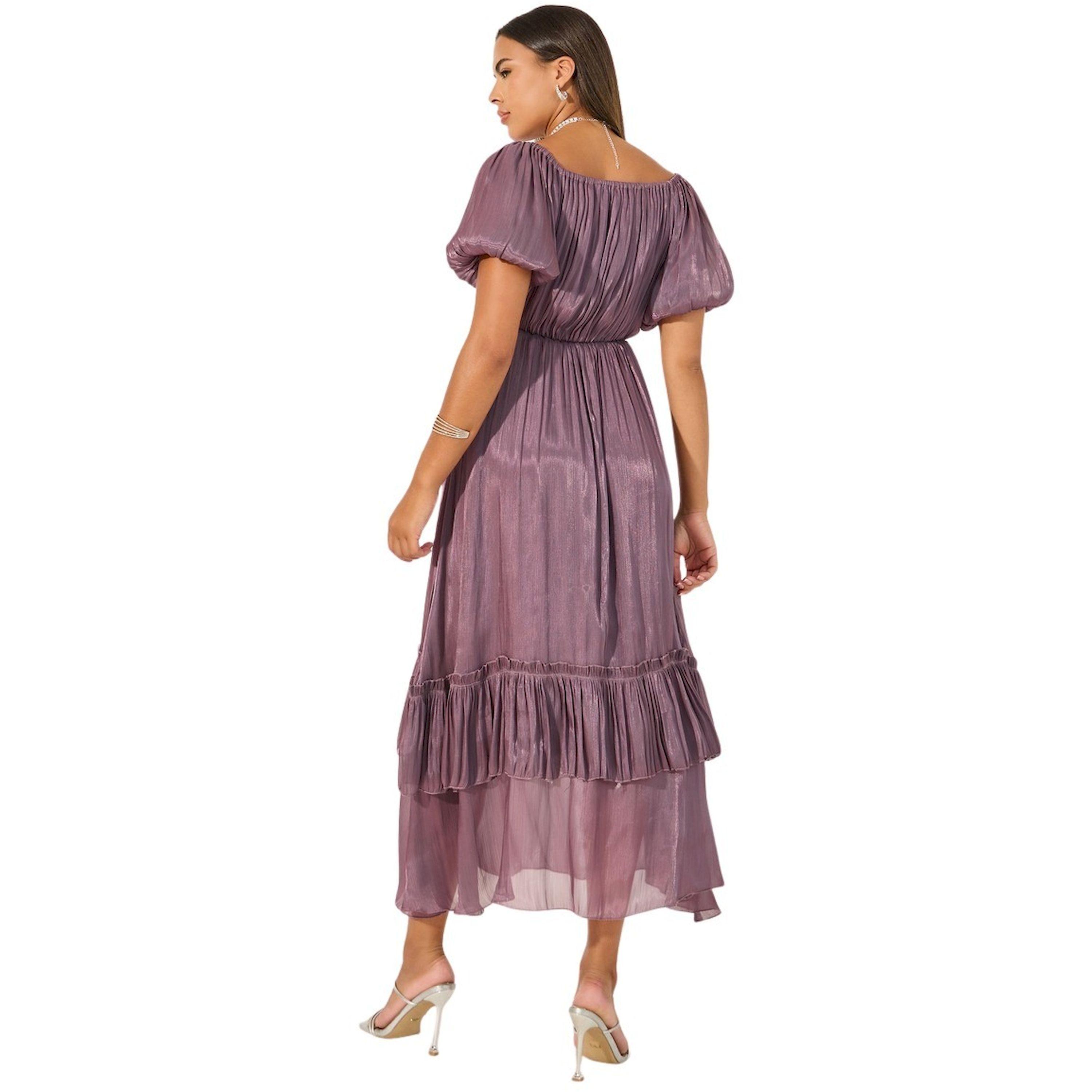 Styli Plain Balloon Sleeves A-Line Maxi Dress with Layered Hem-women-clothing-dresses-image-5