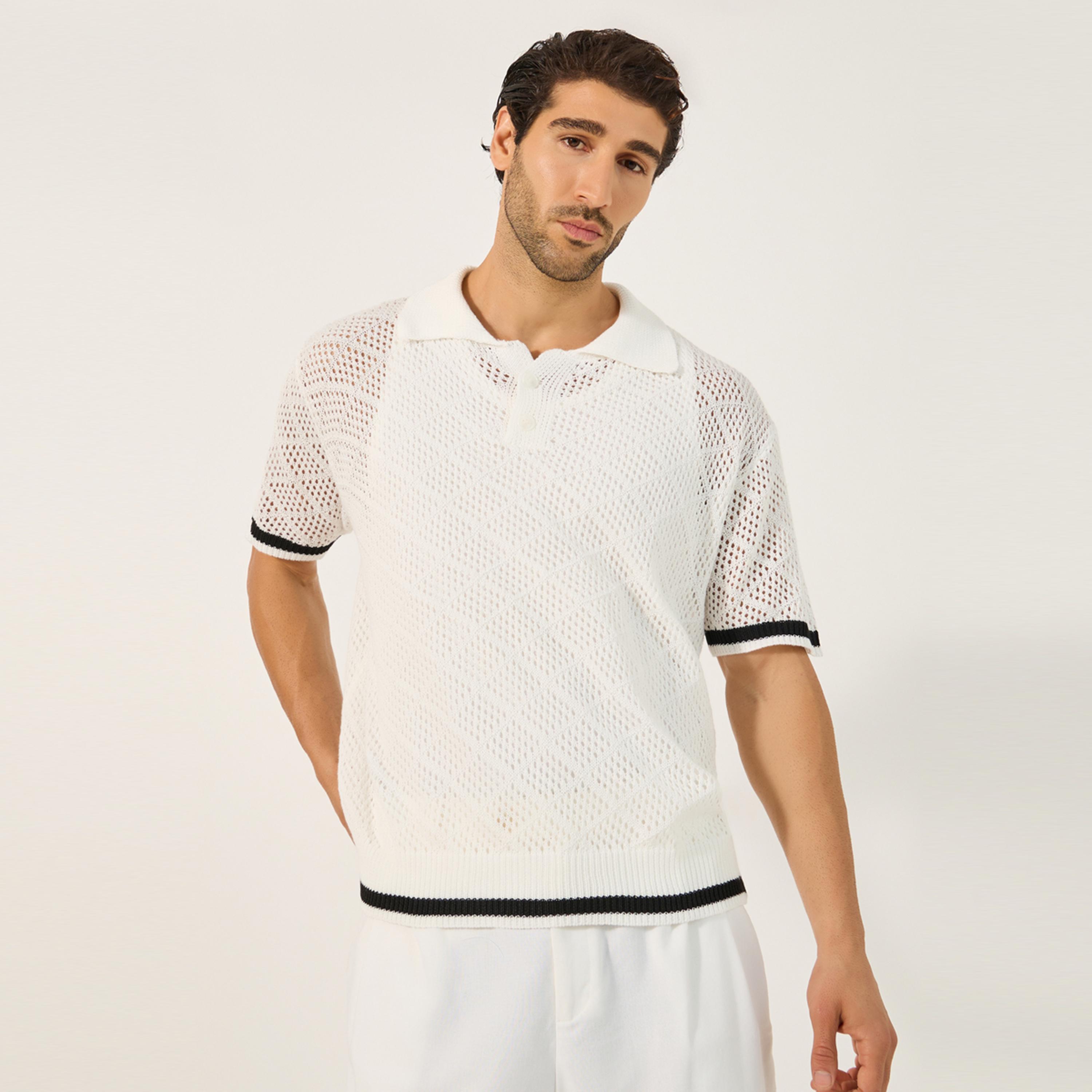 ستايلي - ليميتد - تي شيرت بولو محبوك بقصّة عادية-men-clothing-tshirtsandpolos-polos-image-1