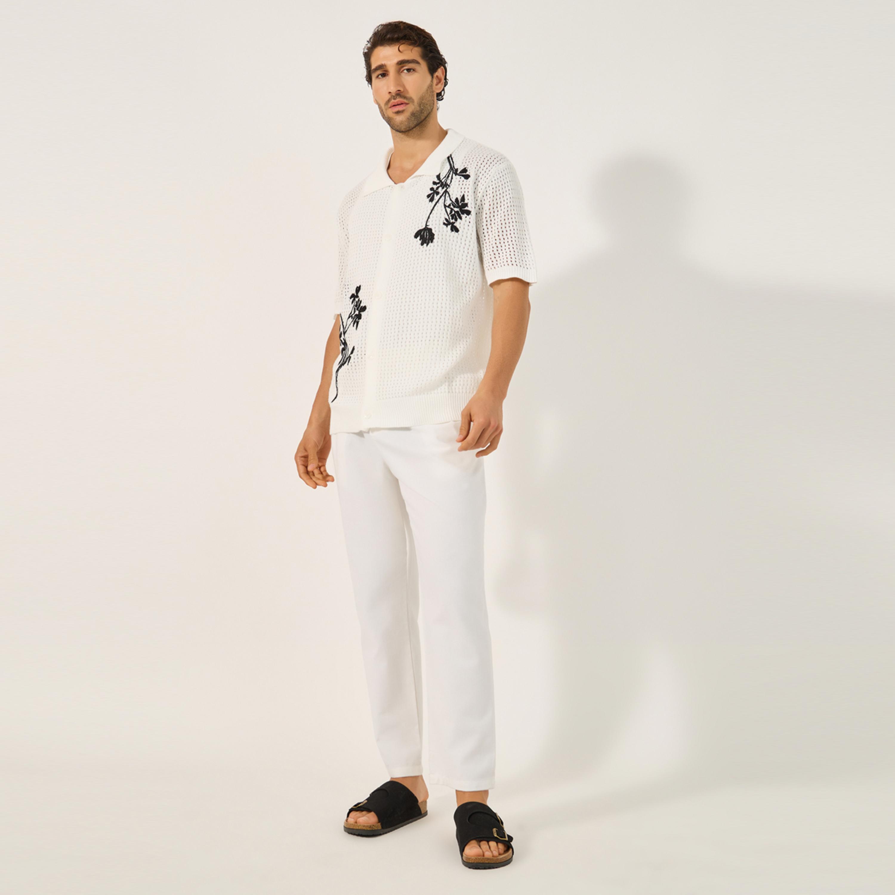Styli Limited Textured Knitted Embroidered Regular Fit Polo T-Shirt-men-clothing-shirts-image-2