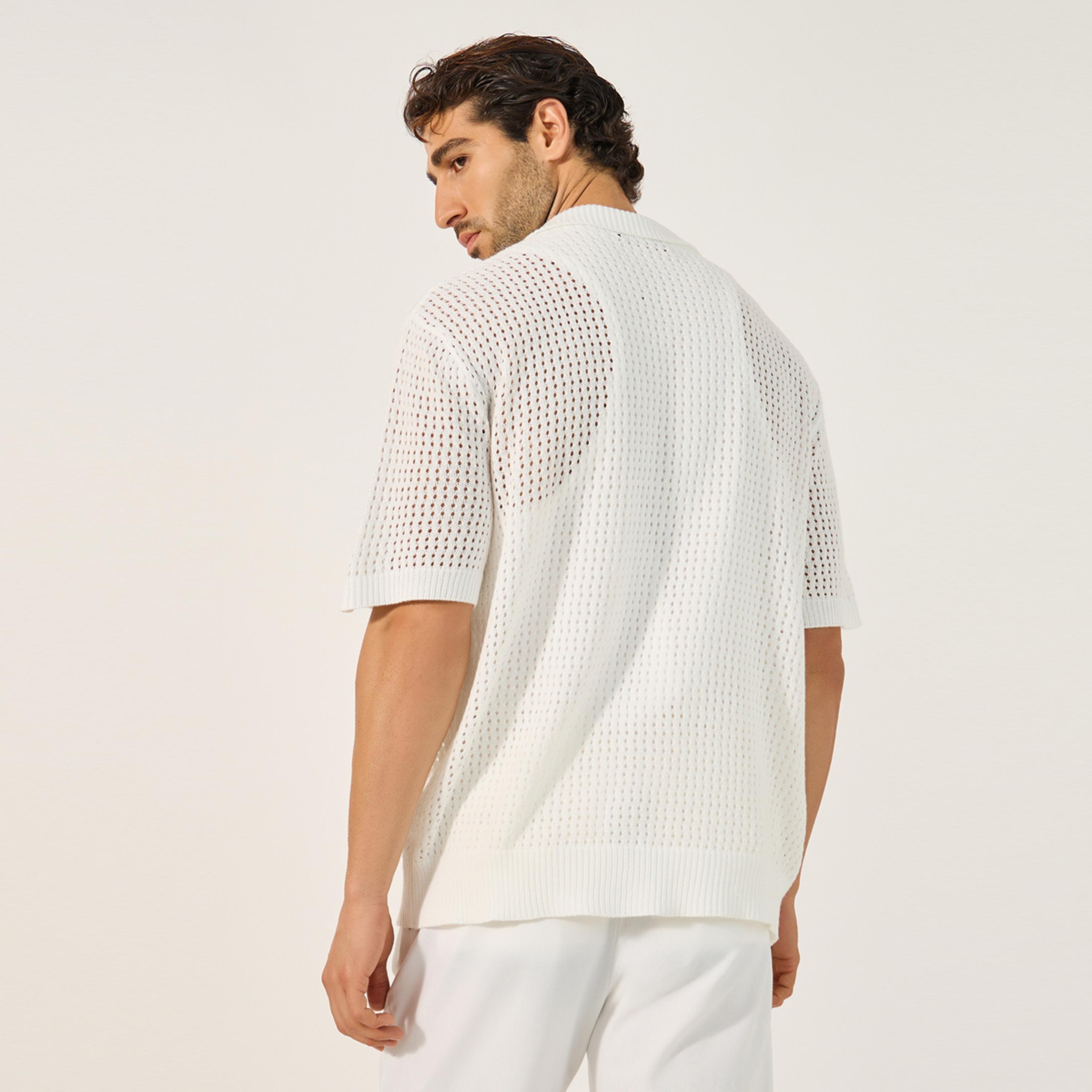 Styli Limited Textured Knitted Embroidered Regular Fit Polo T-Shirt-men-clothing-shirts-image-4