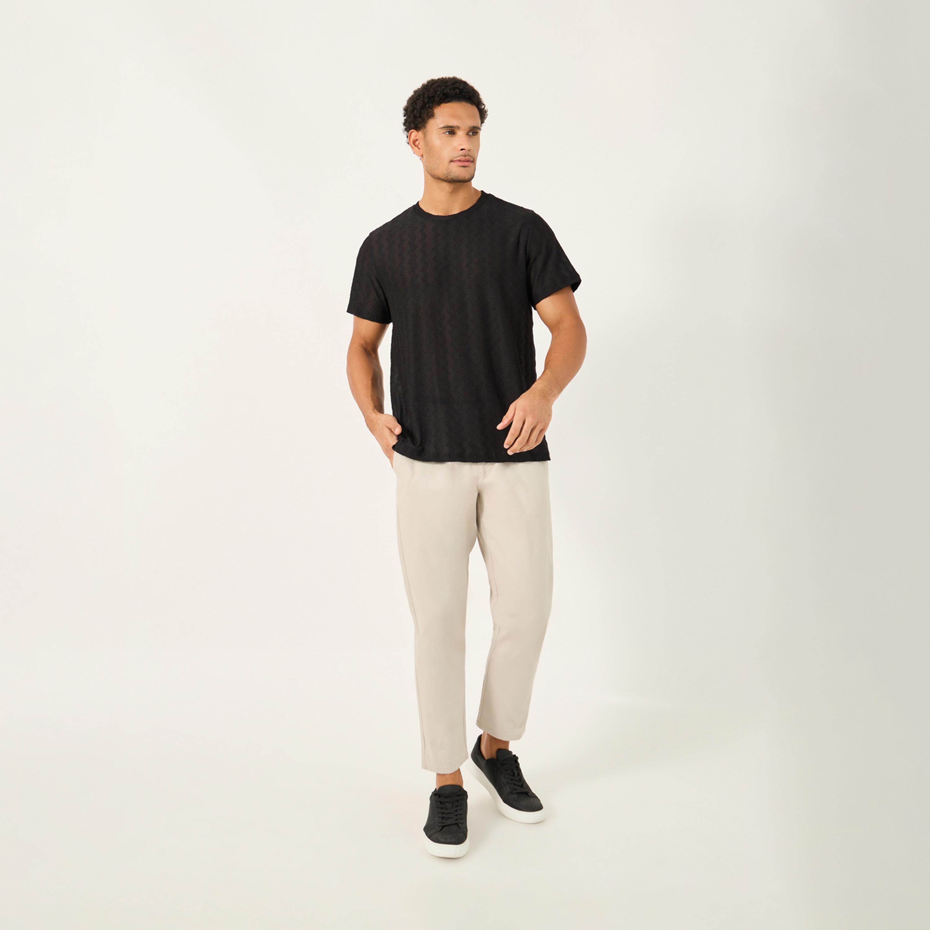 Styli Textured Regular Fit Crew Neck T-Shirt-men-clothing-tshirtsandpolos-tshirts-image-2