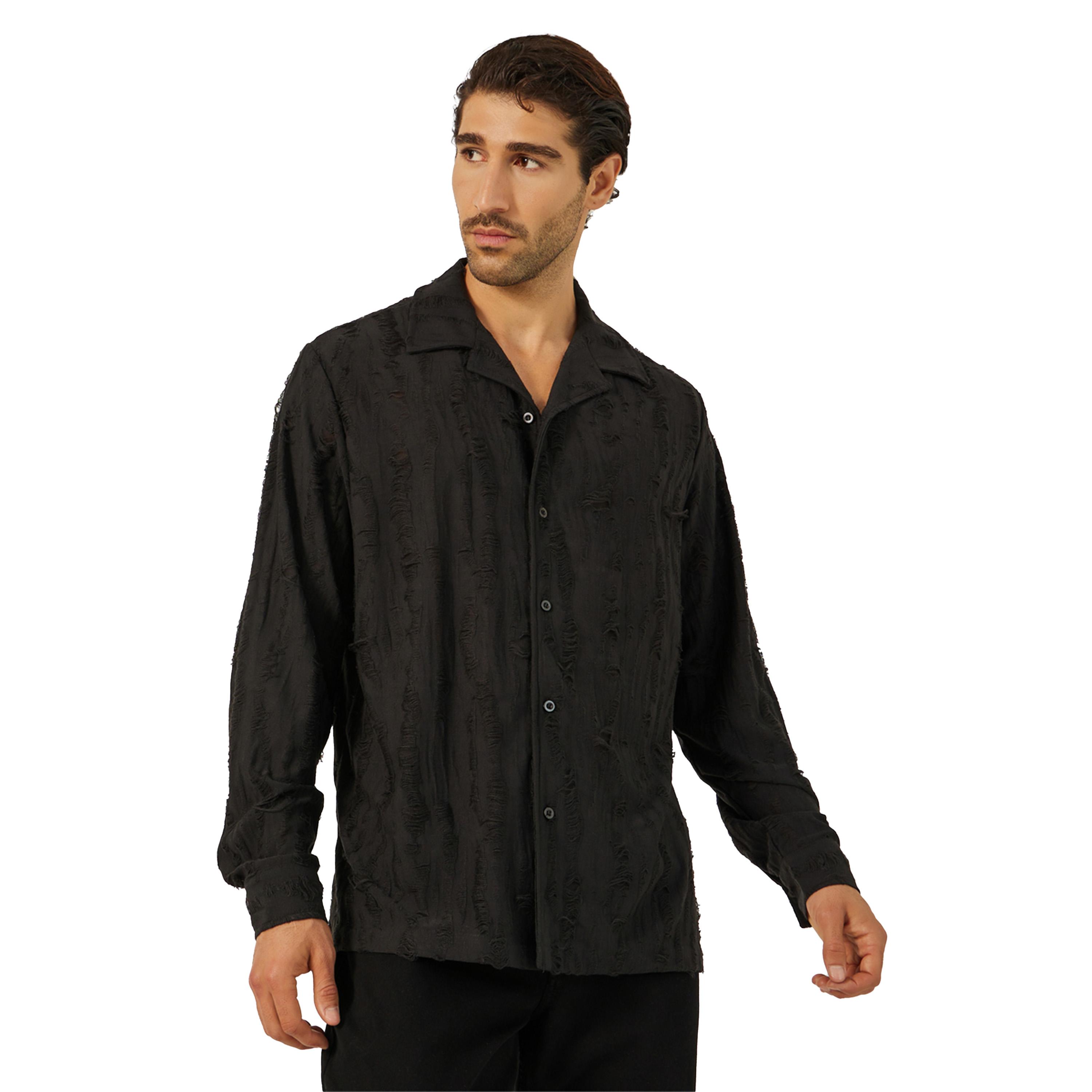Styli Textured Relaxed Fit Resort Collar Shirt-men-clothing-shirts-image-1