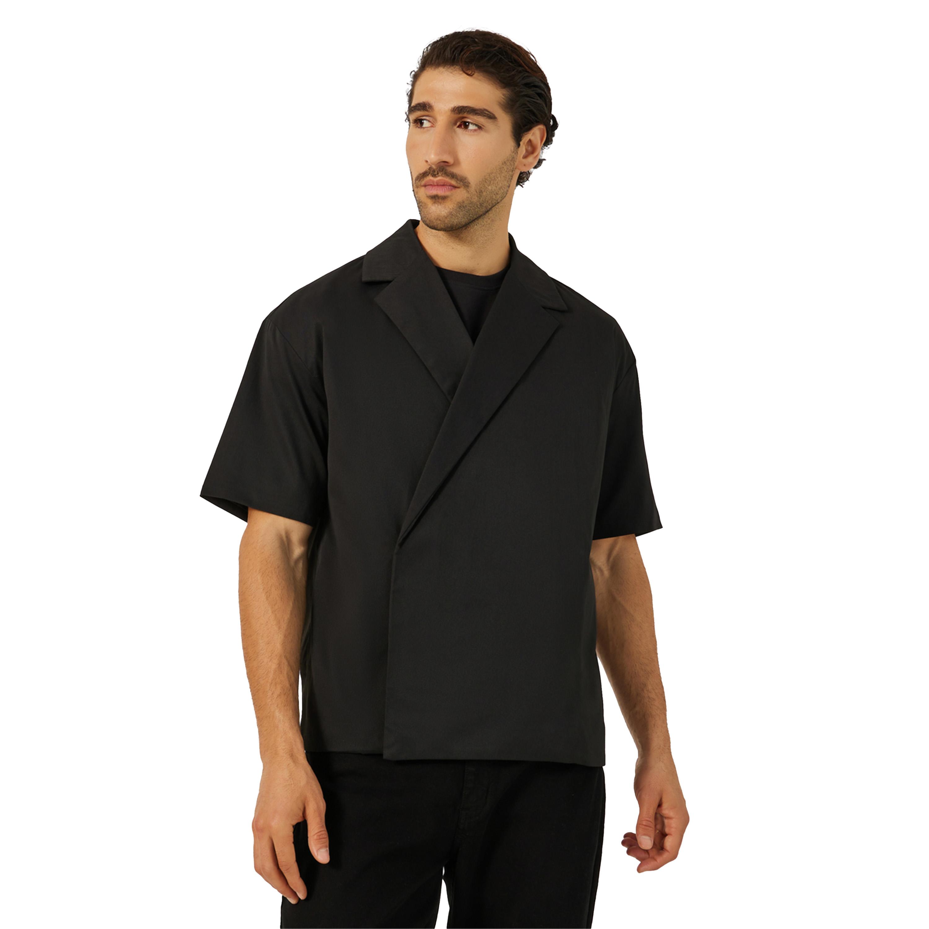 ستايلي -  قميص سادة مريح بفتحة صدر-men-clothing-shirts-image-1